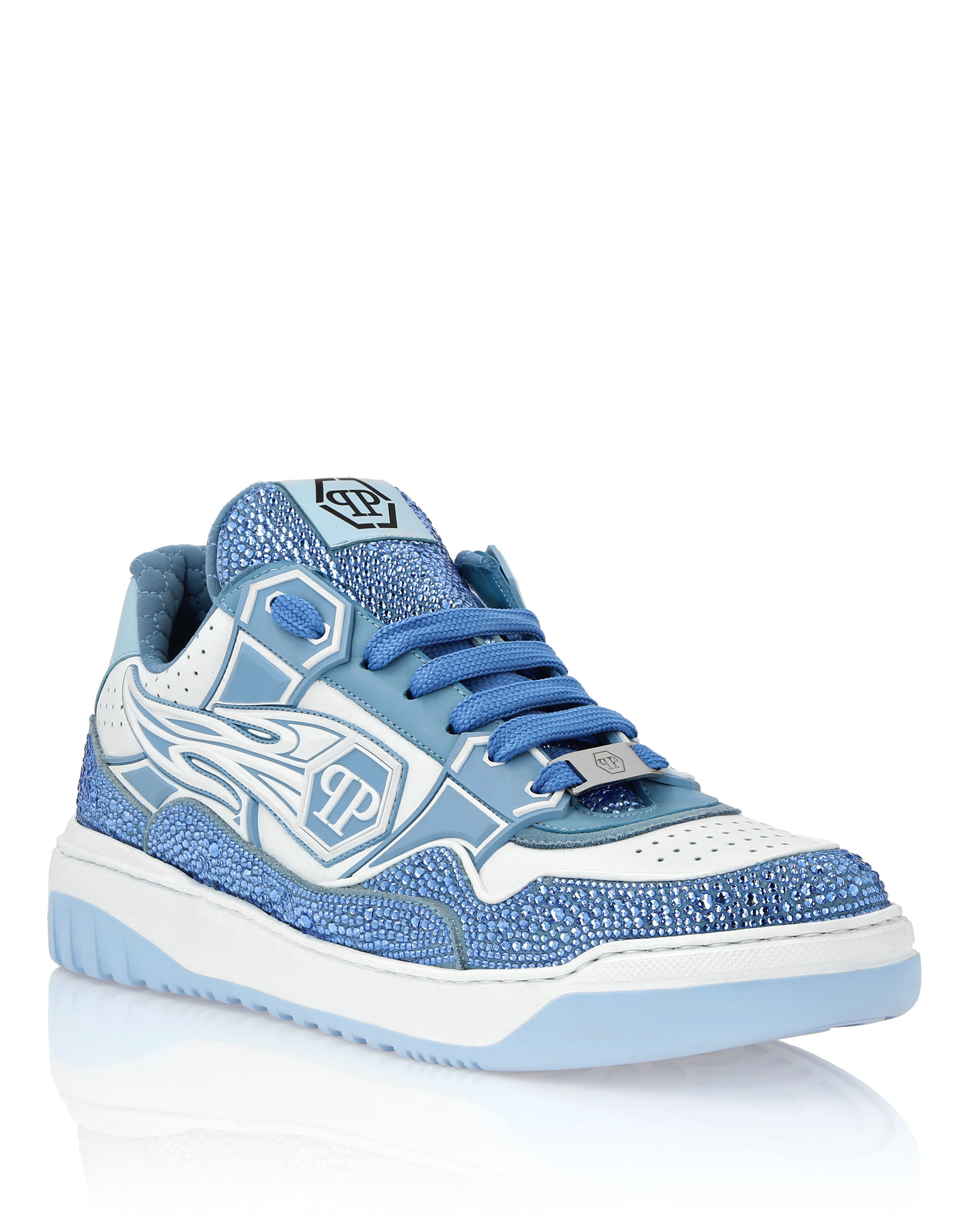 PHILPP PLEIN Leather Low-Top Sneakers Moon Walker