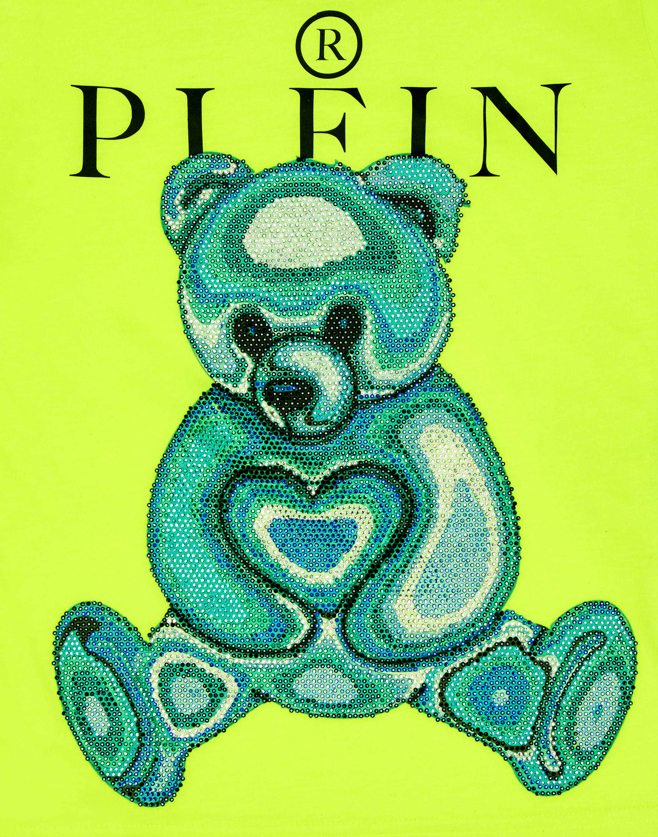 PHILPP PLEIN T-shirt Round Neck SS with Crystals Teddy Bear