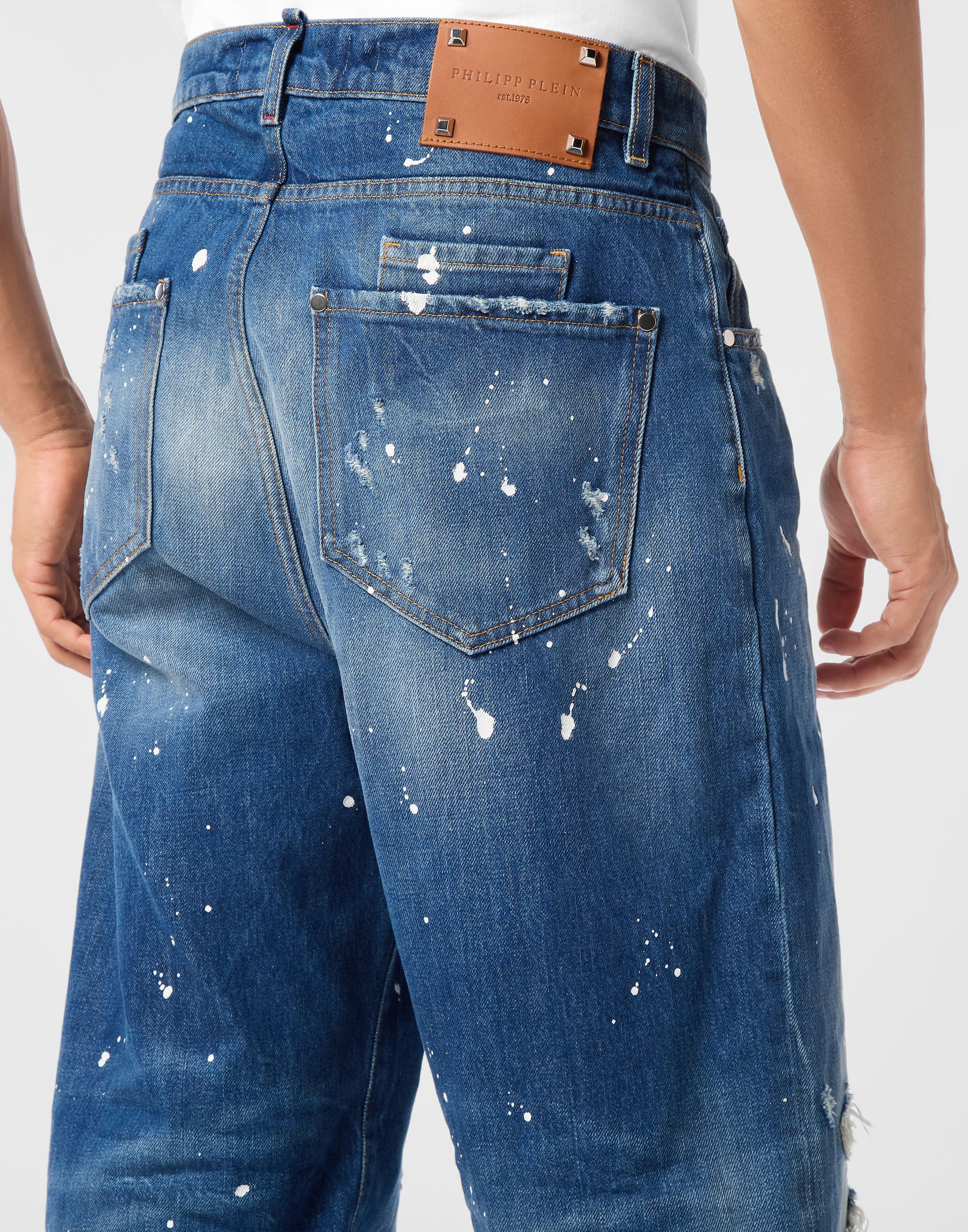 PHILPP PLEIN 5-Pocket Beach Boy Fit Jeans