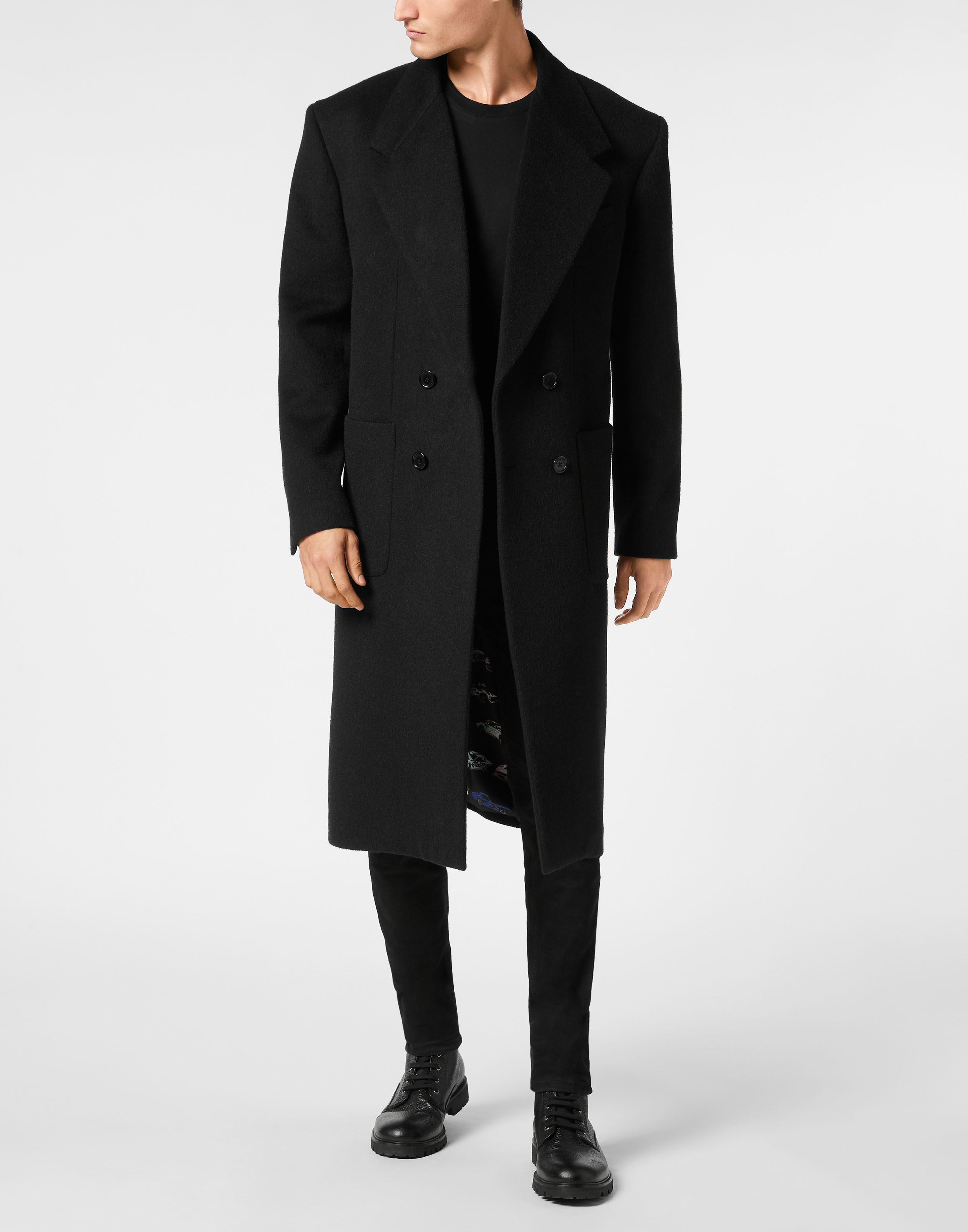 PHILPP PLEIN Wool/Cashmere Coat LS