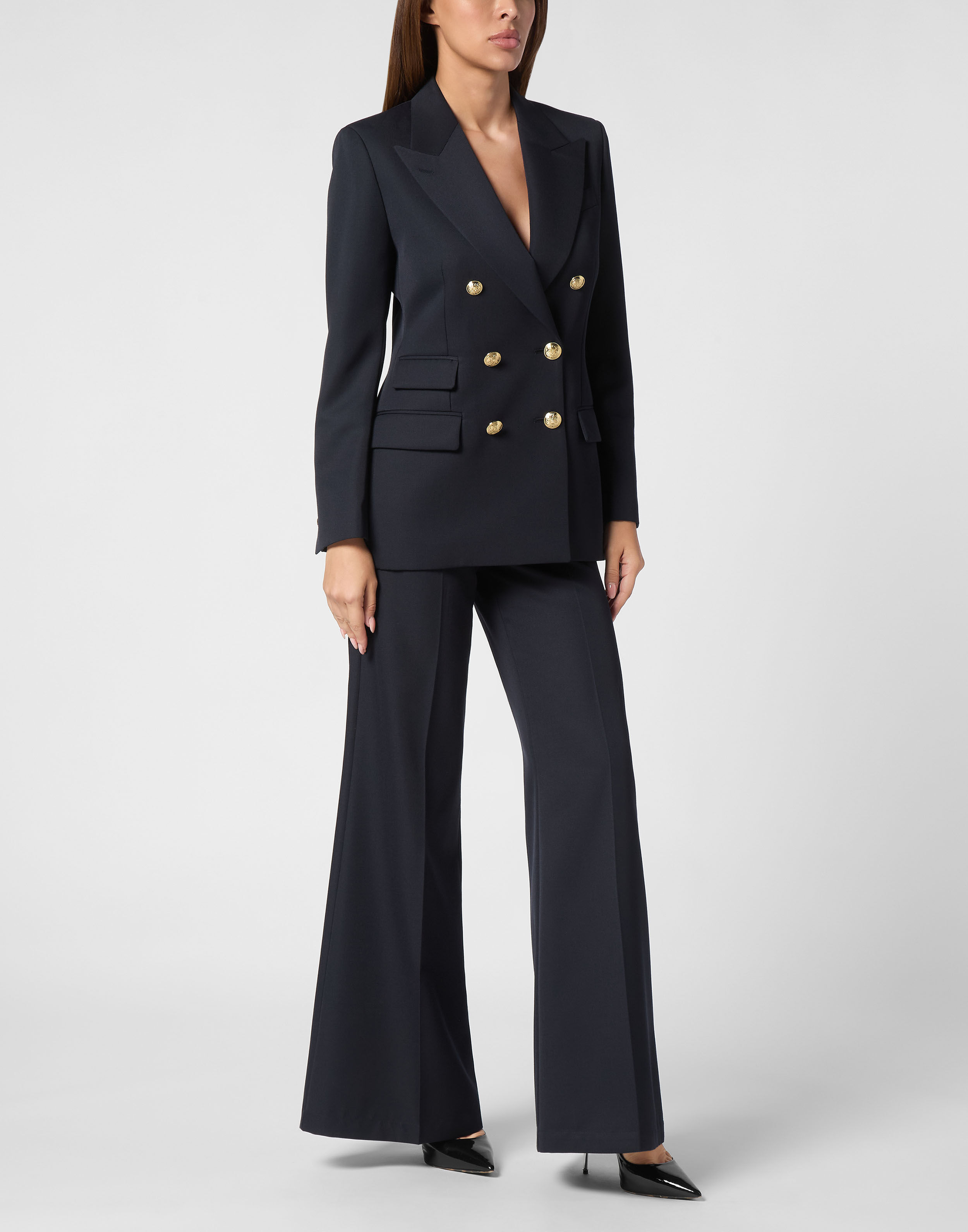 PHILPP PLEIN Wool Marine Fit Blazer LS