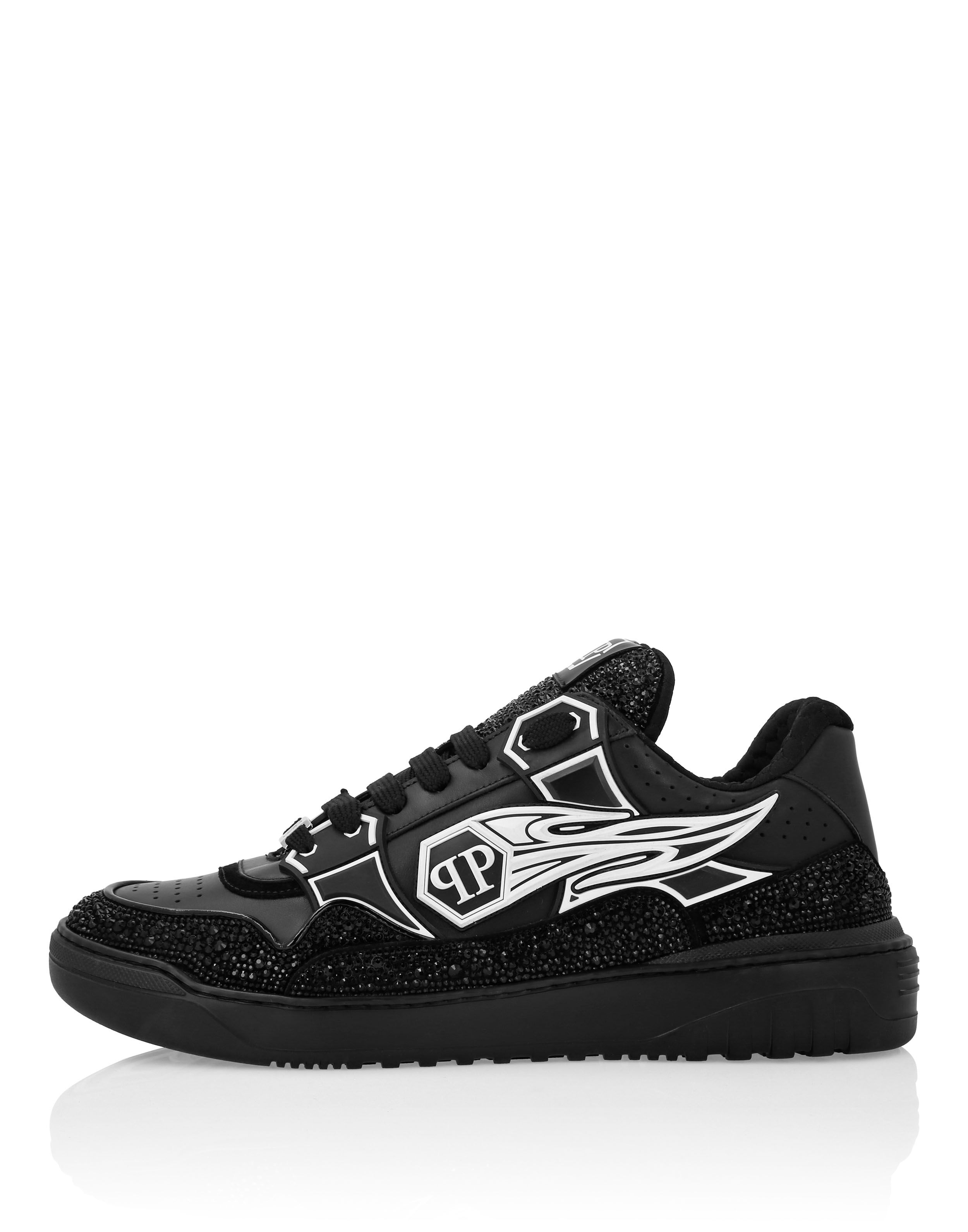 PHILPP PLEIN Leather Low-Top Sneakers Moon Walker