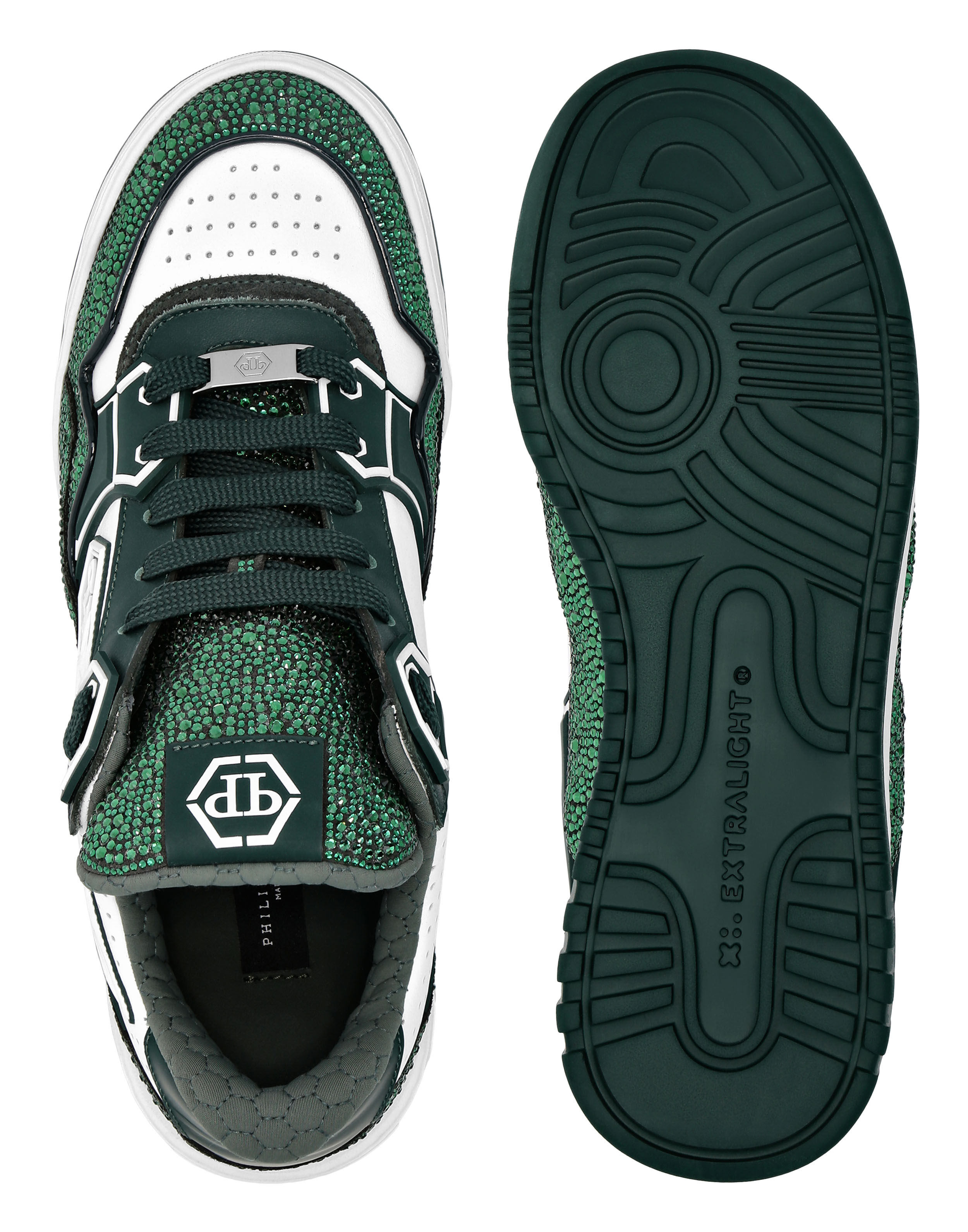 PHILPP PLEIN Leather Low-Top Sneakers Moon Walker