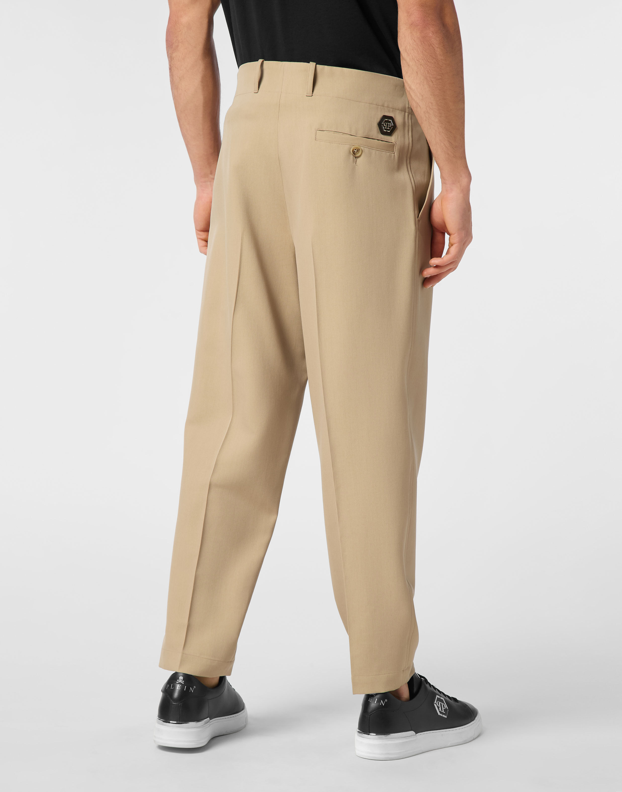 PHILPP PLEIN Wool Trousers Chinos Classic Fit