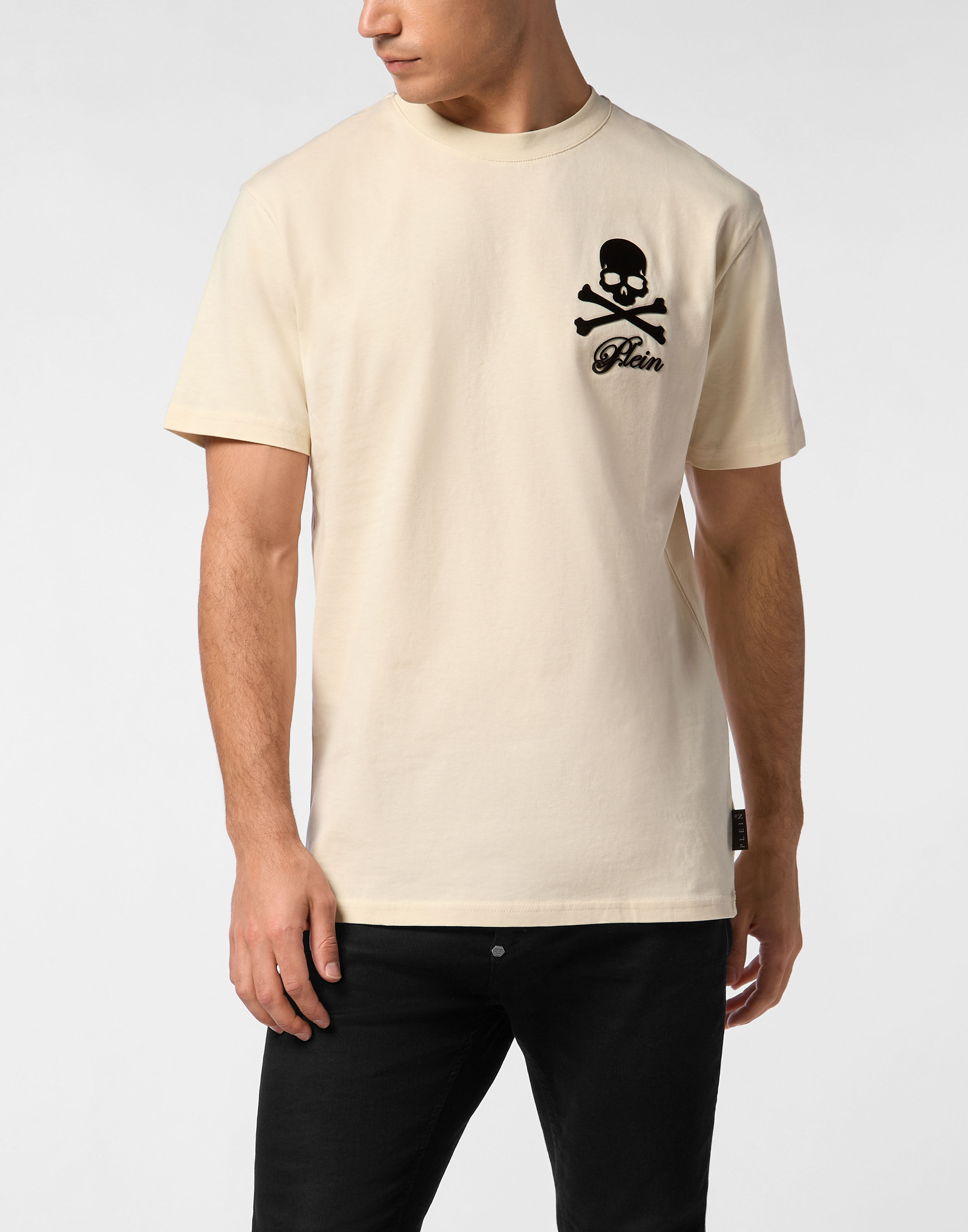 PHILPP PLEIN Printed Round Neck T-Shirt Skull & Bones