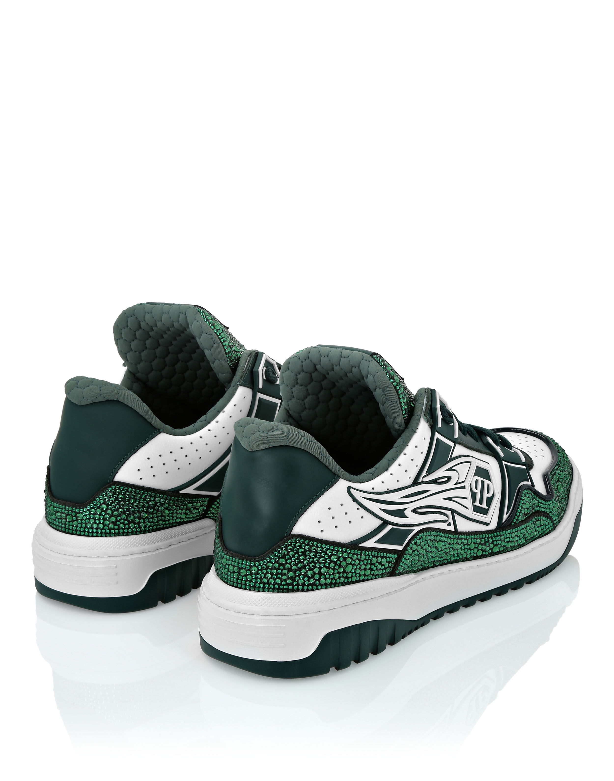 PHILPP PLEIN Leather Low-Top Sneakers Moon Walker
