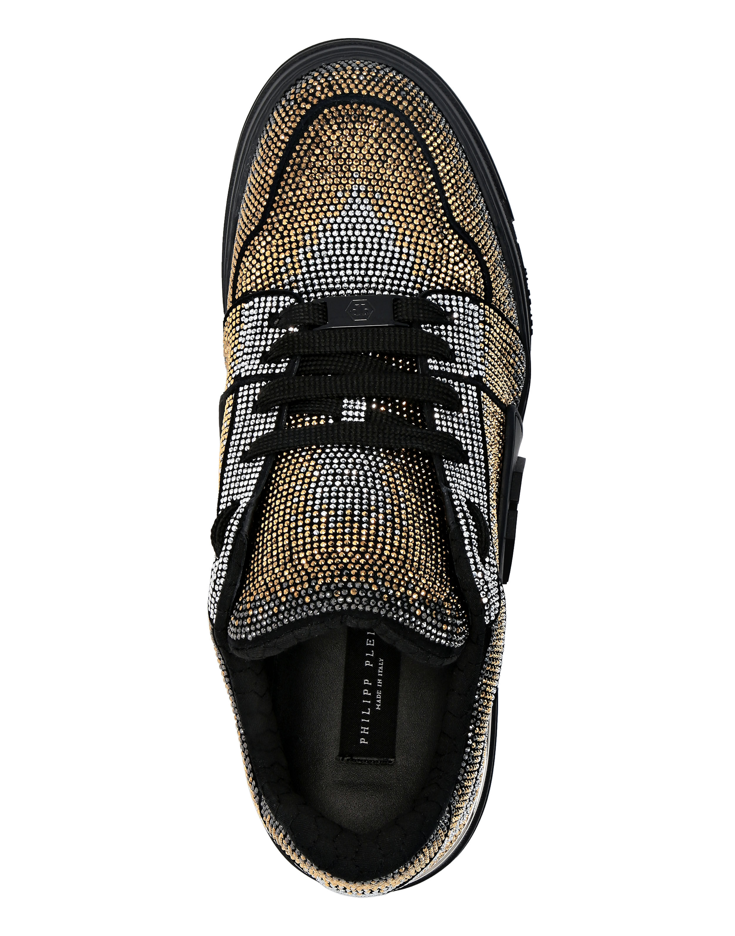 PHILPP PLEIN Suede Lo-Top Sneakers Strass Hexagon
