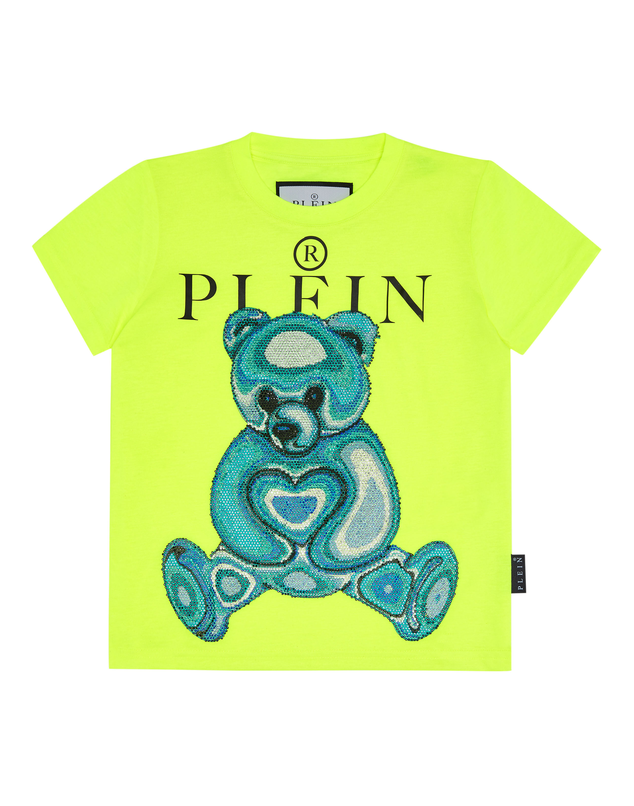 PHILPP PLEIN T-shirt Round Neck SS with Crystals Teddy Bear