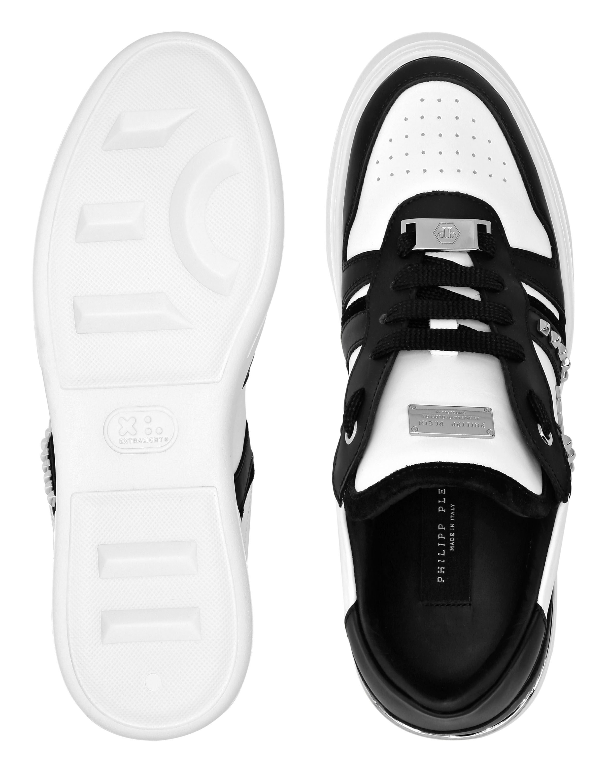 PHILPP PLEIN Low Top Sneakers Mix Cut Studs