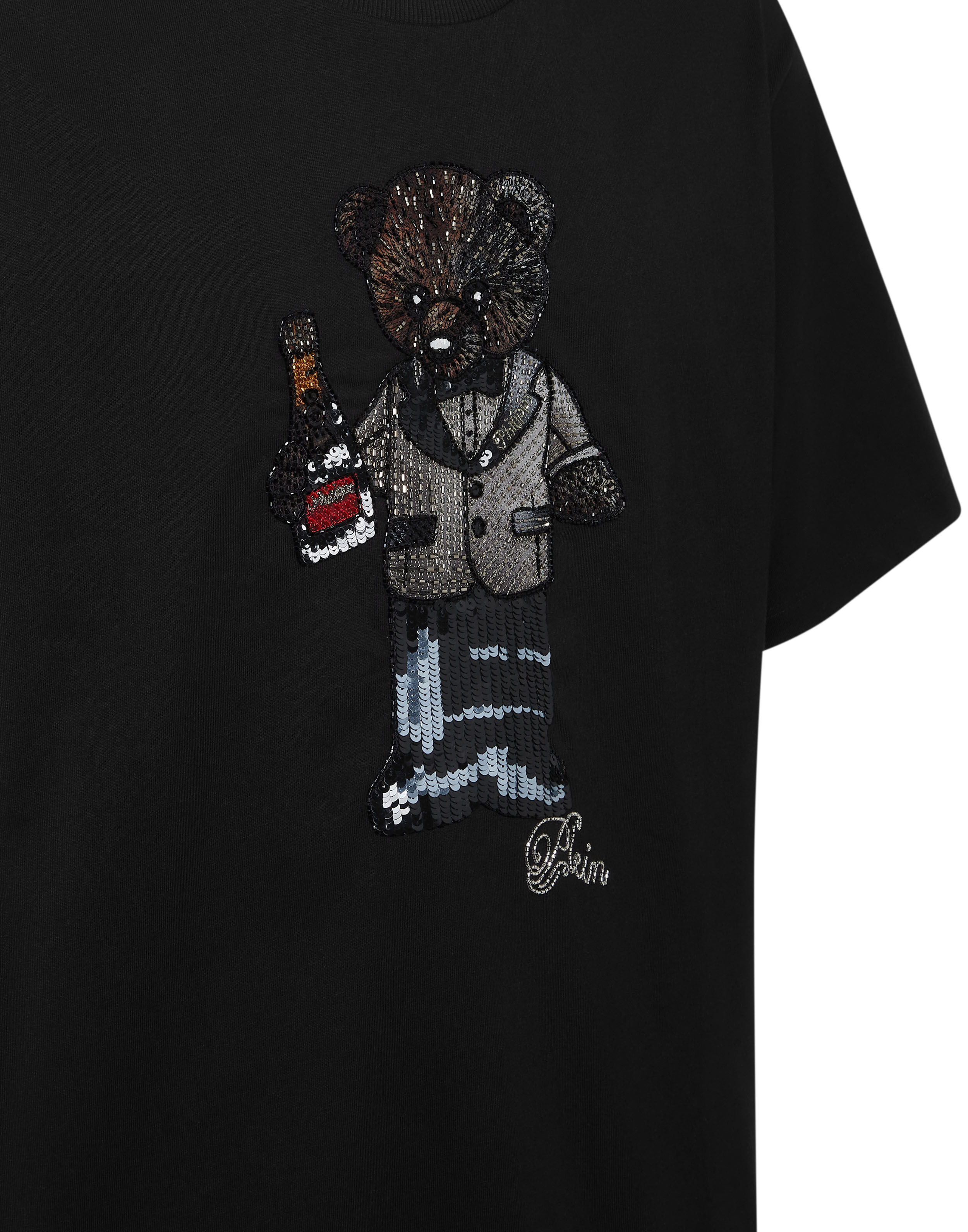 PHILPP PLEIN Round Neck T-Shirt Teddy Crystal