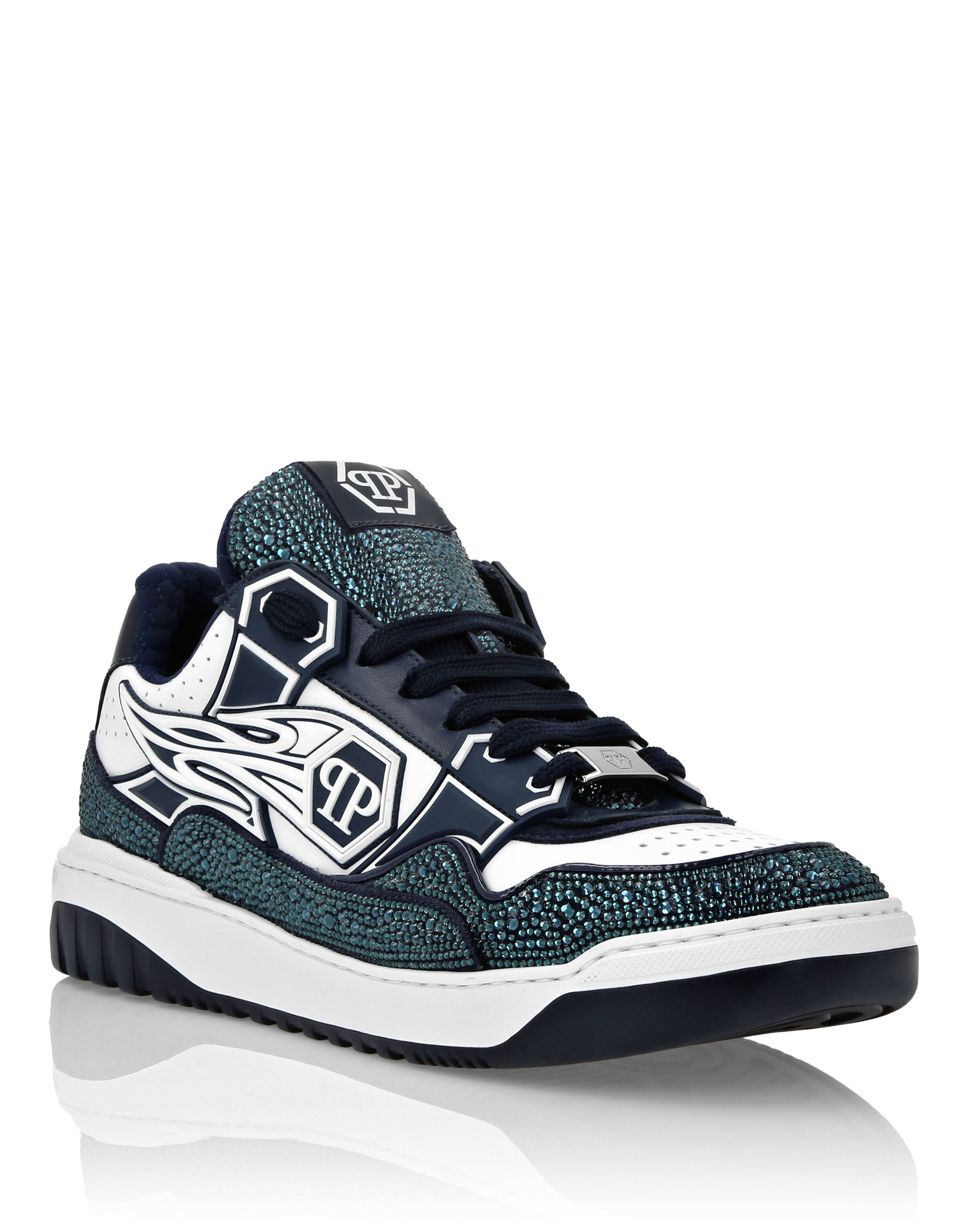 PHILPP PLEIN Leather Low-Top Sneakers Moon Walker