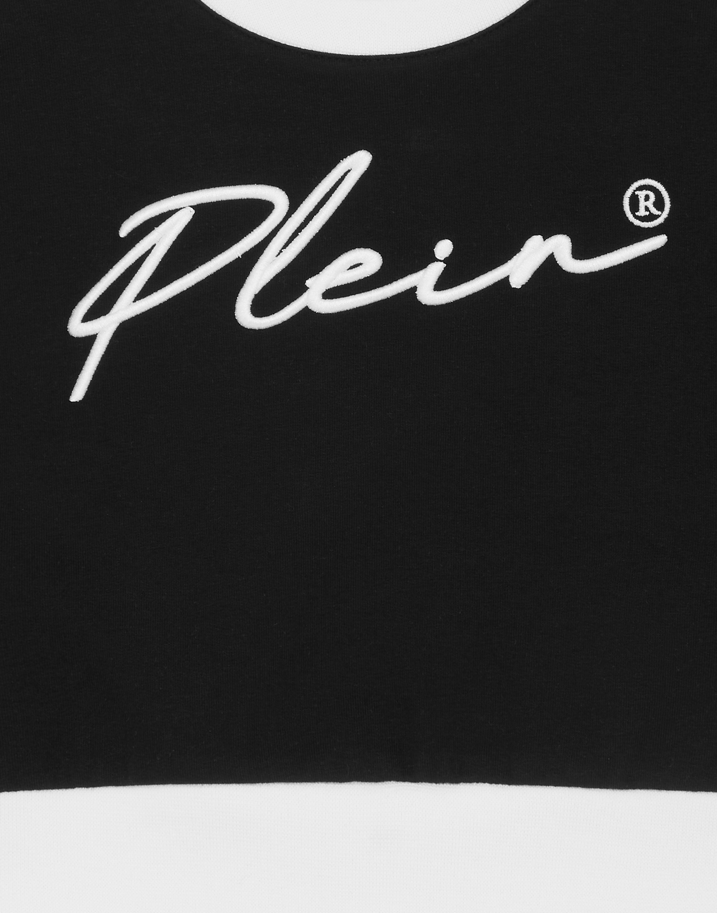 PHILPP PLEIN Cropped Sweatshirt Round Neck LS Signature