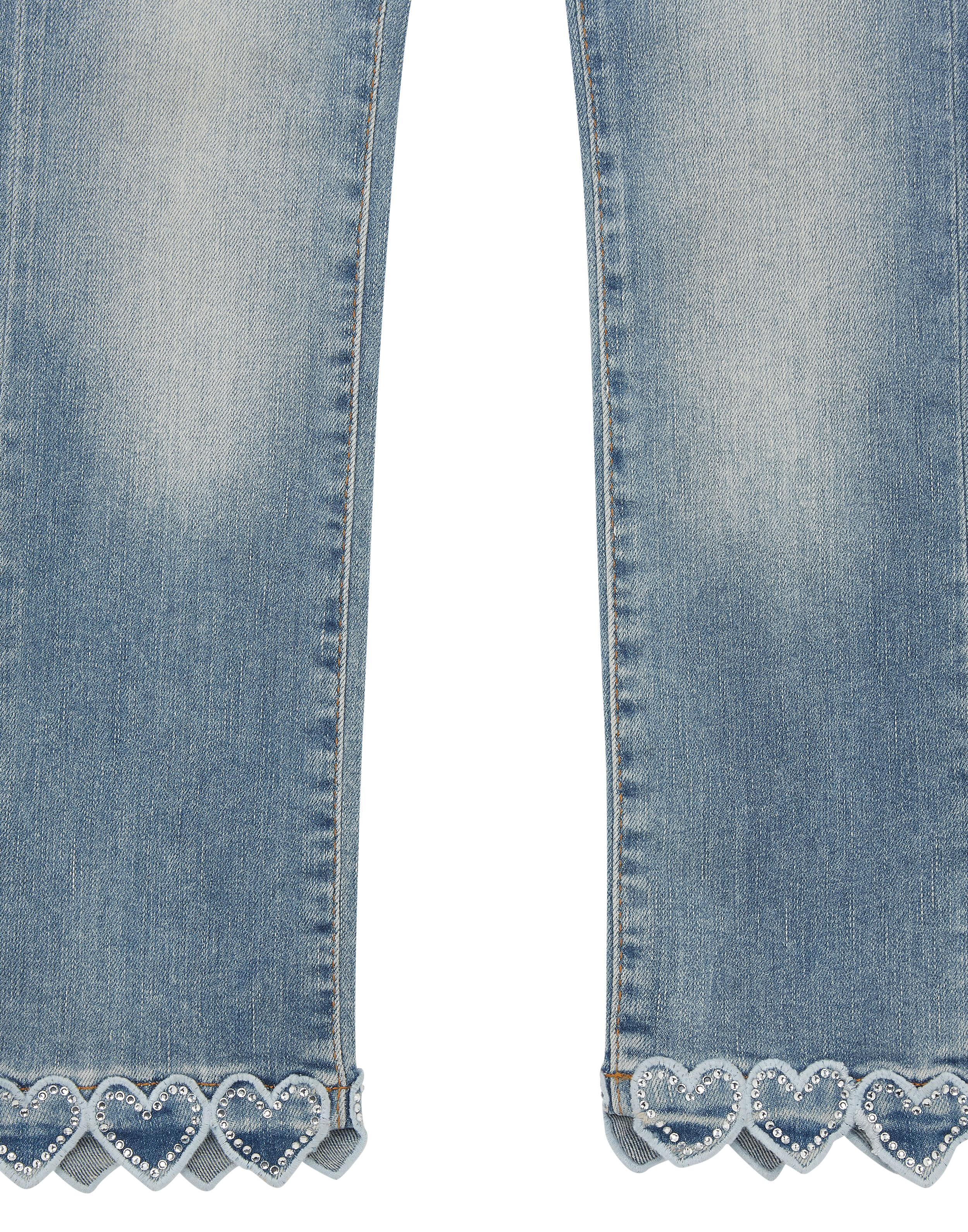 PHILPP PLEIN Denim Trousers Loose Fit Heart