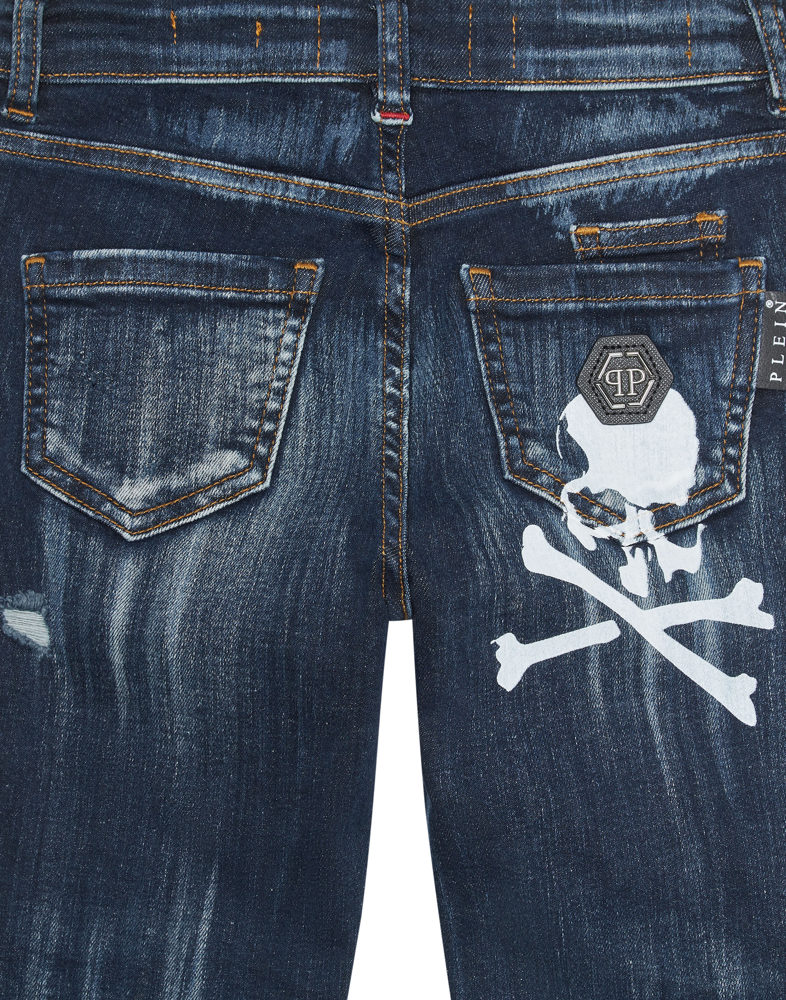 PHILPP PLEIN Super Straight Cut Trousers Skull&Bones