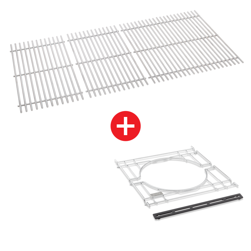 WEBER CRAFTED Stainless Steel Cooking Grates & Frame Kit  – SEARWOOD XL 600, SMOKEFIRE EX6