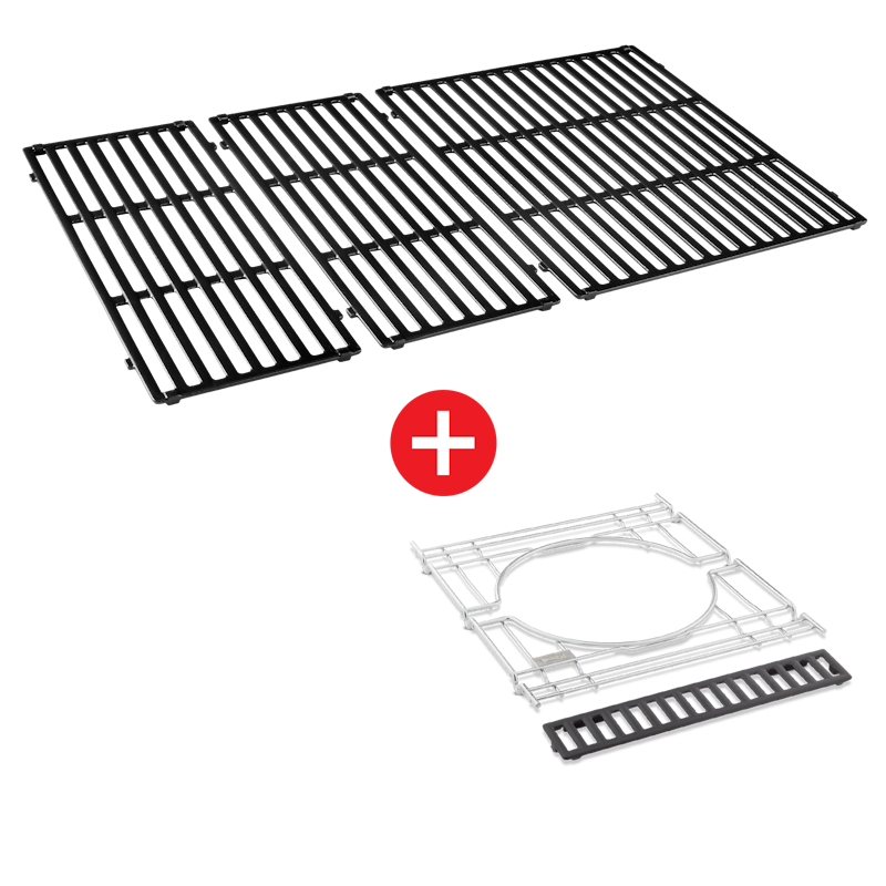 WEBER CRAFTED Porcelain-Enameled Cast-Iron Cooking Grates & Frame Kit - GENESIS 400 series