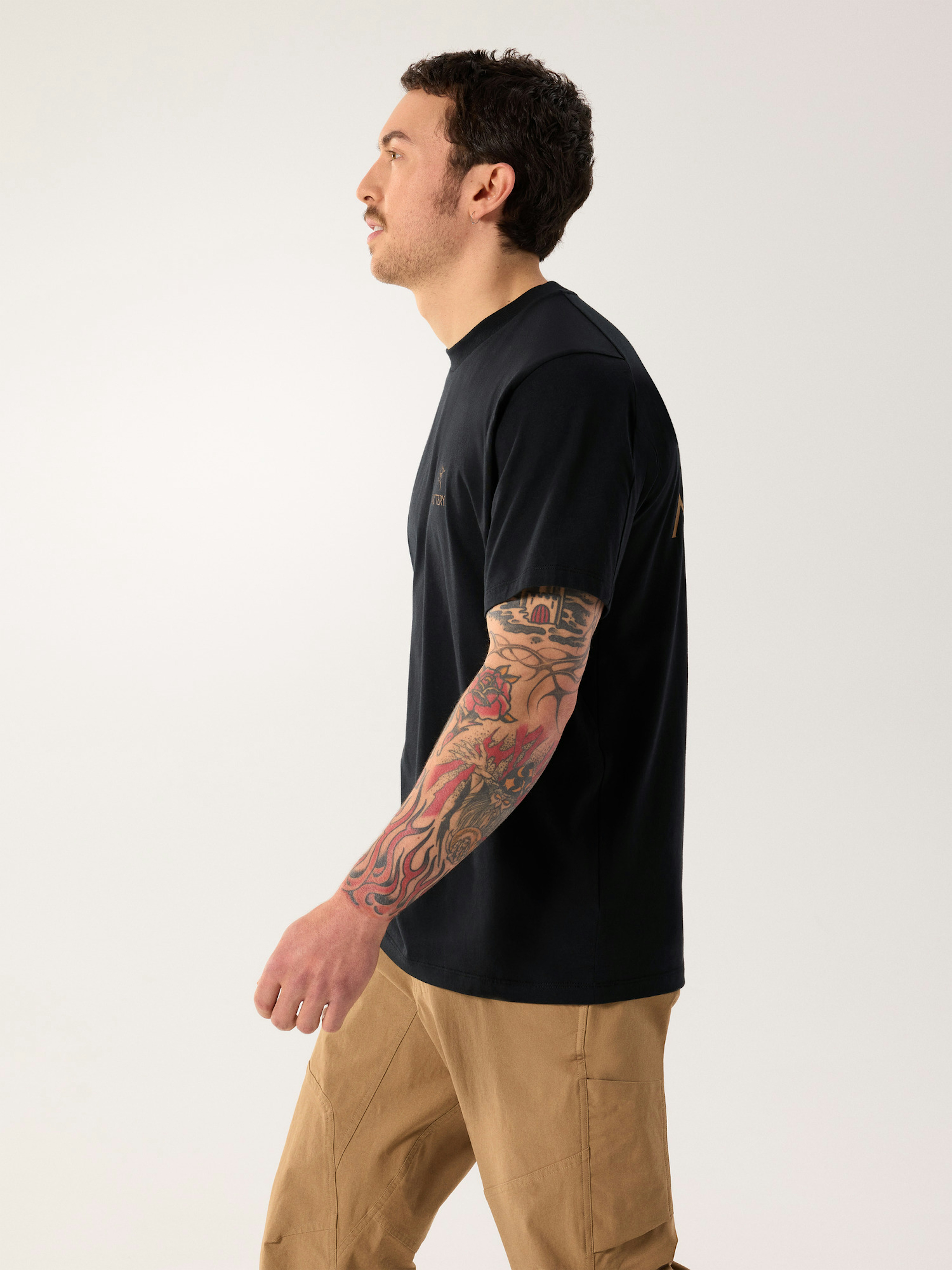 Kragg SL Cotton Bird Word Shirt SS Men's