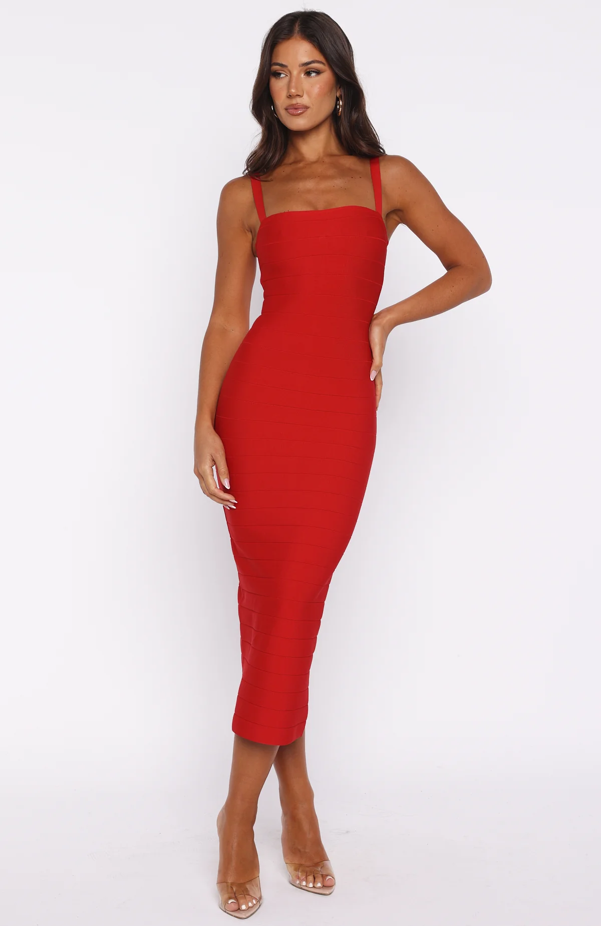 Sugar And Spice Bandage Midi Dress Red