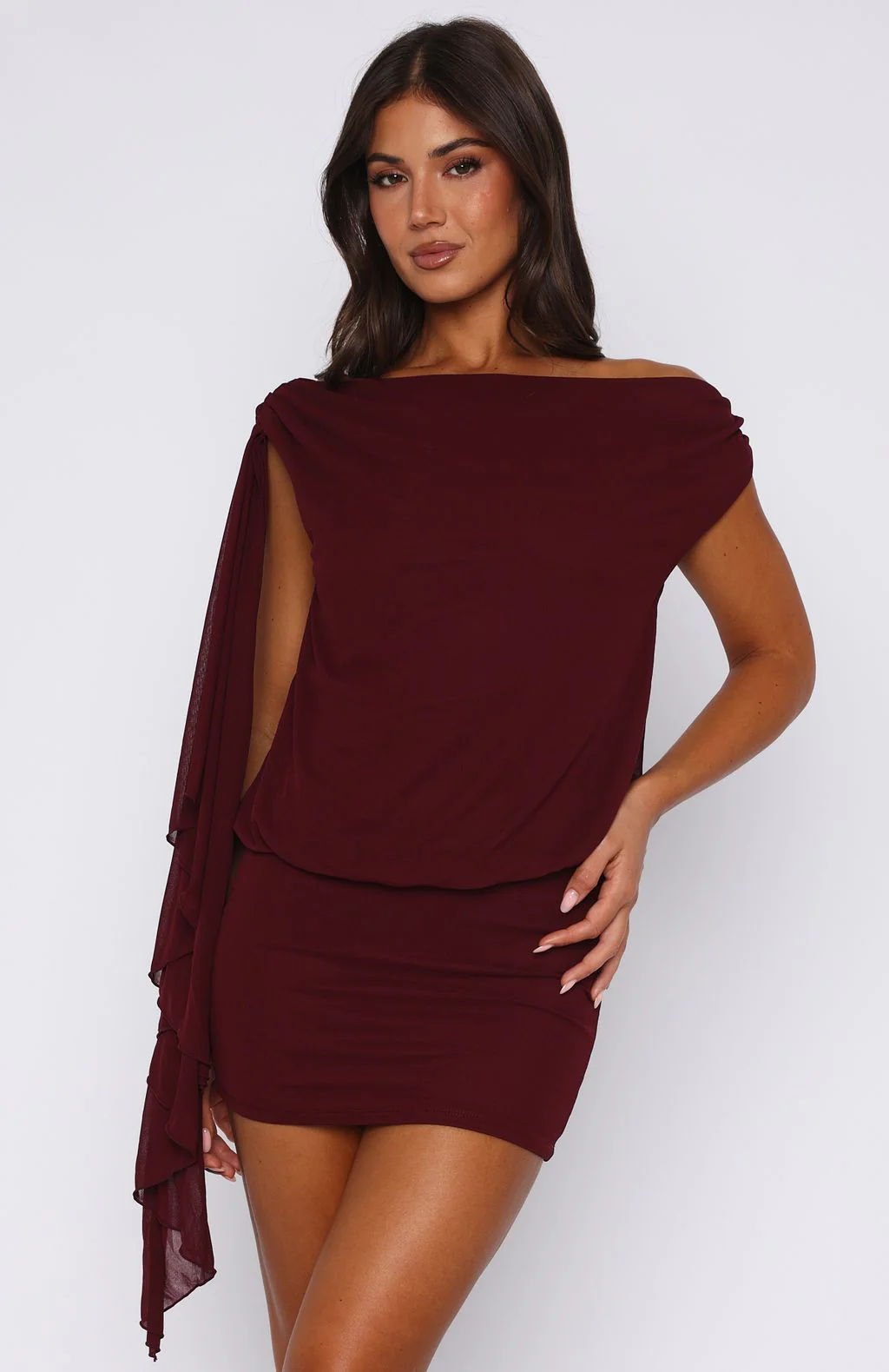 Sicilian Dreams Mini Dress Wine