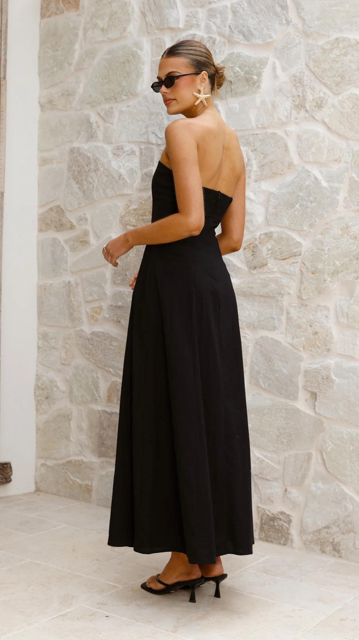 Astrid Strapless Maxi Dress - Black