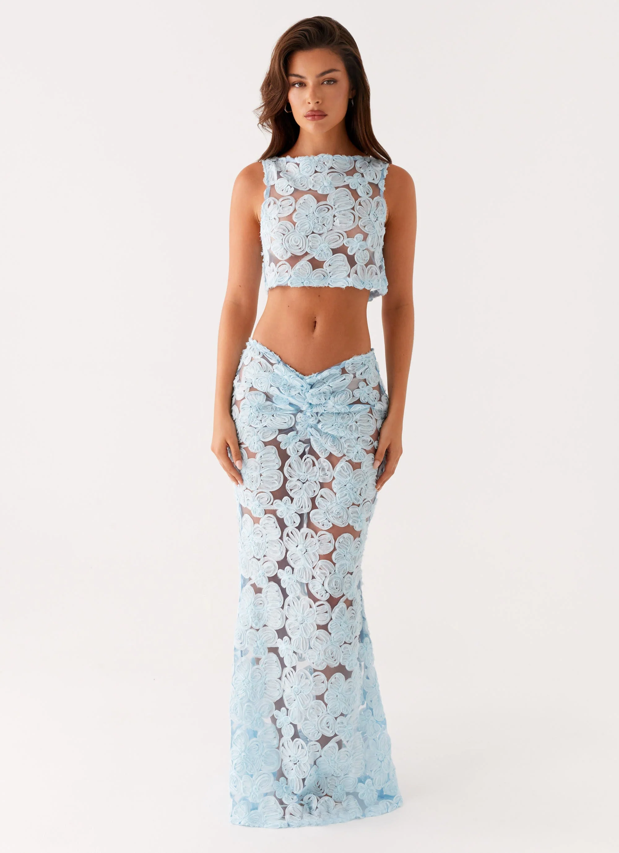 Fiorella Floret Maxi Skirt - Blue