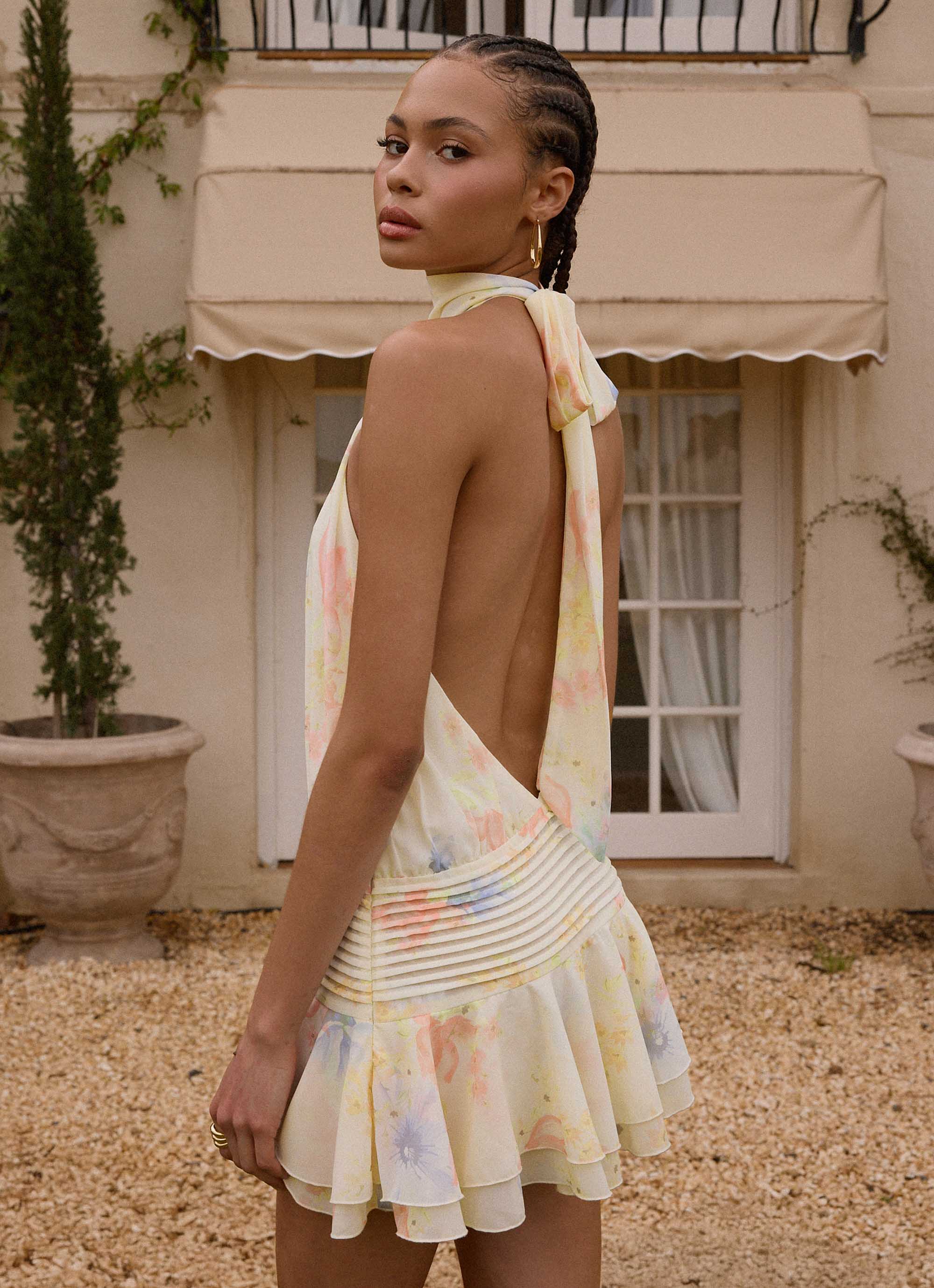 Willow Chiffon Mini Dress - Spring Meadow