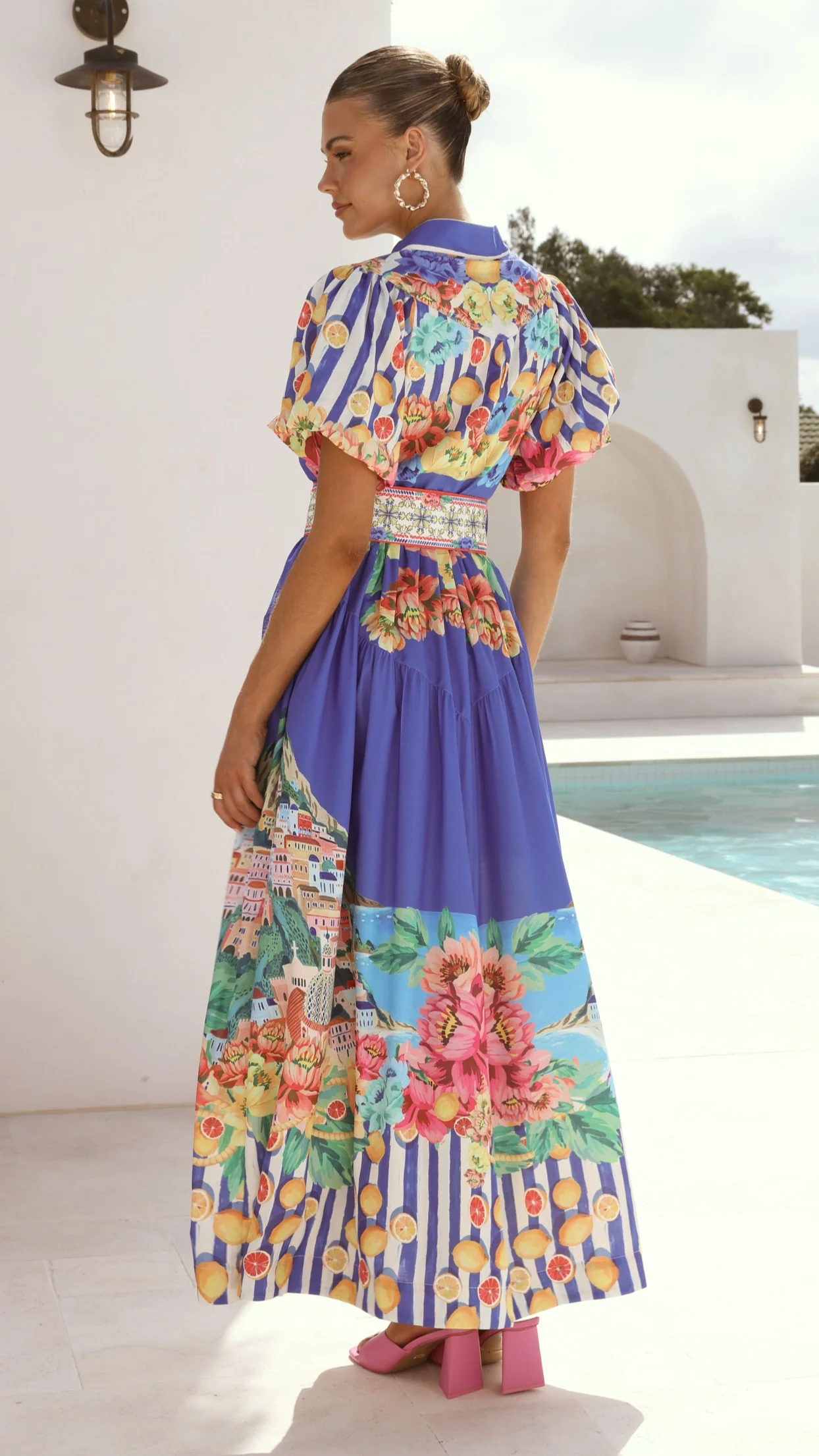 Bloom Maxi Dress - Positano Cobalt