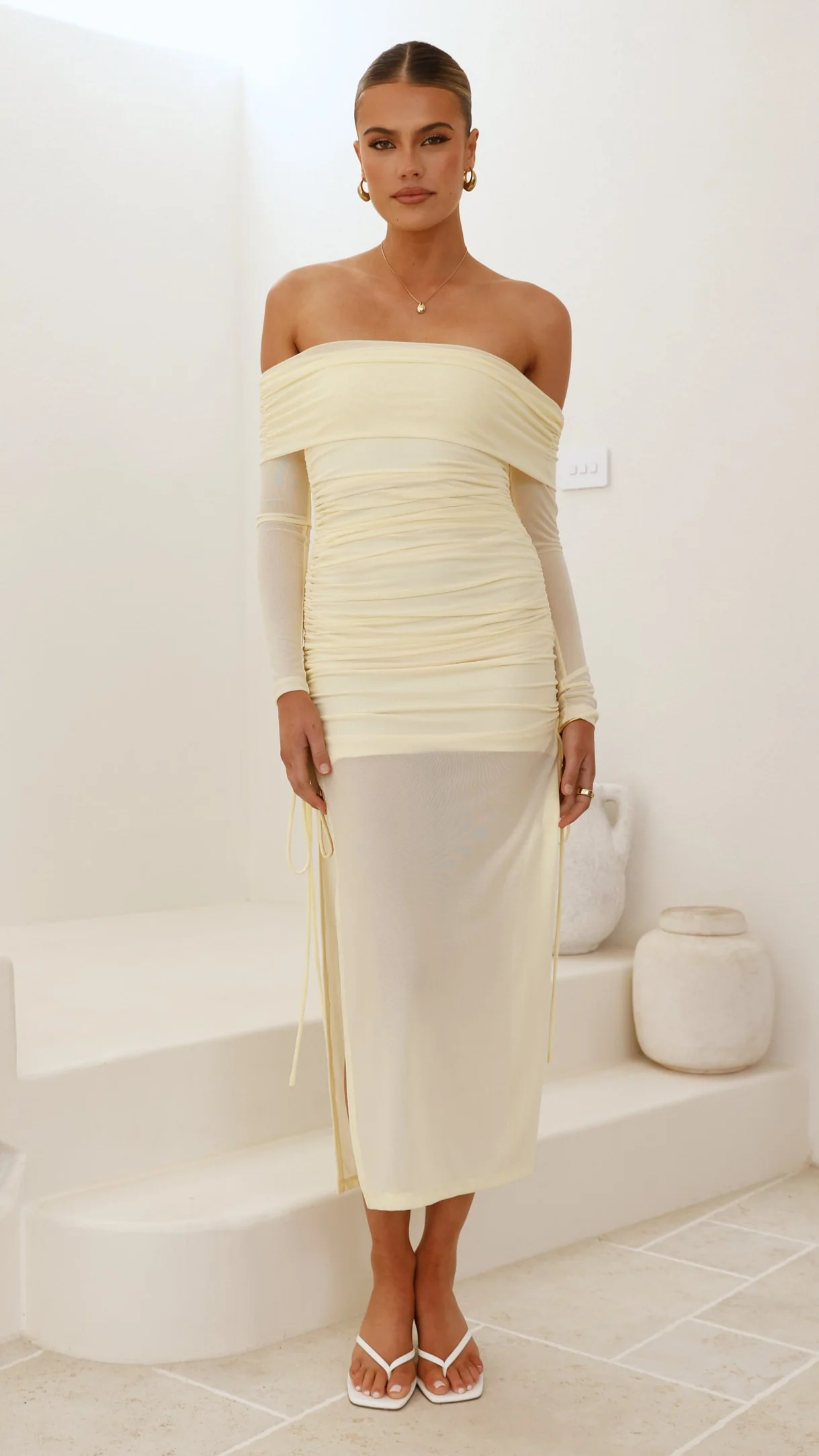 Isadora Off Shoulder Maxi Dress - Yellow