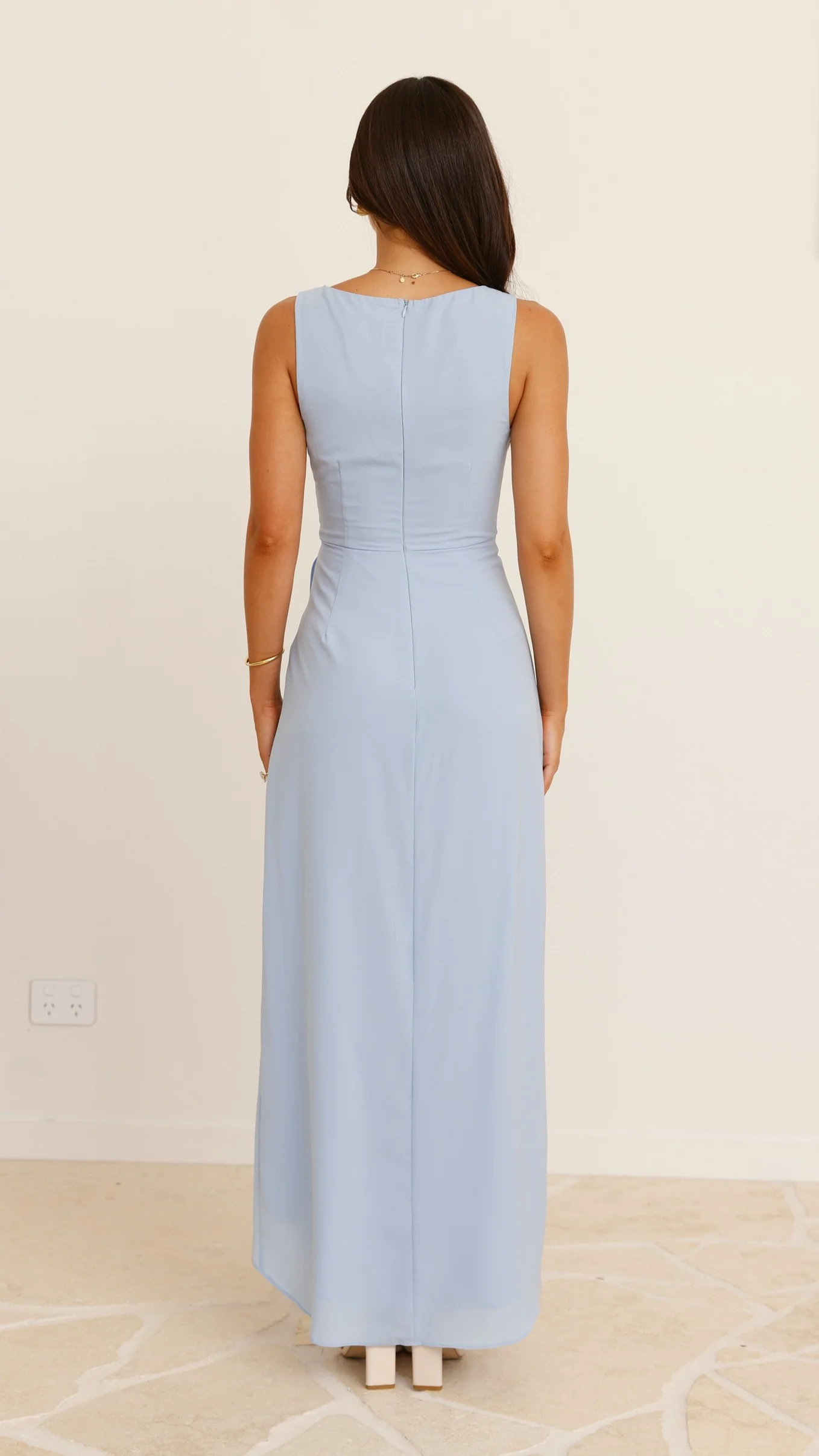 Pamela V Neck Maxi Dress - Blue