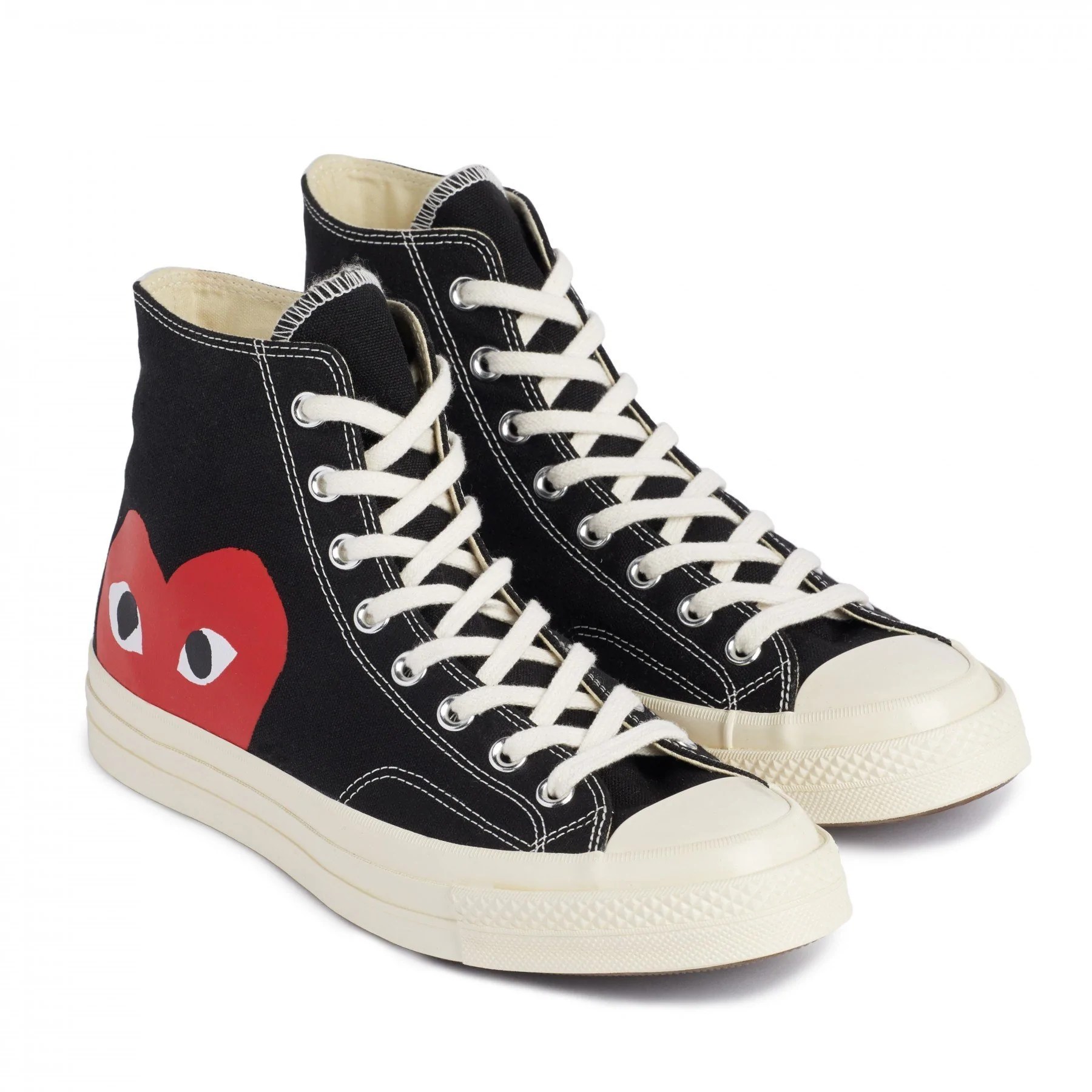 CDG Converse Big Heart High Top – Black