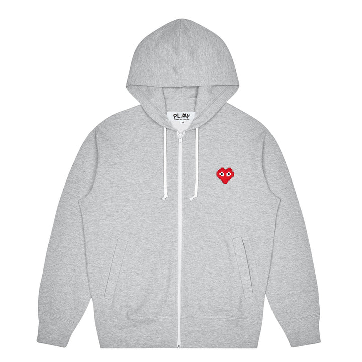 PLAY INVADERS ZIP HOODIE (GREY)