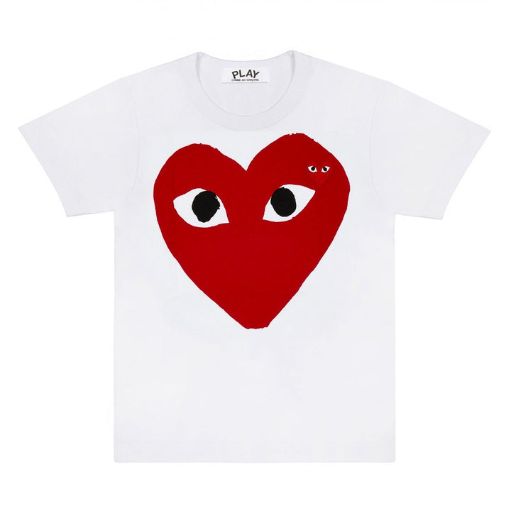 CDG PLAY T-Shirt – Large Red Heart & Emblem Edition