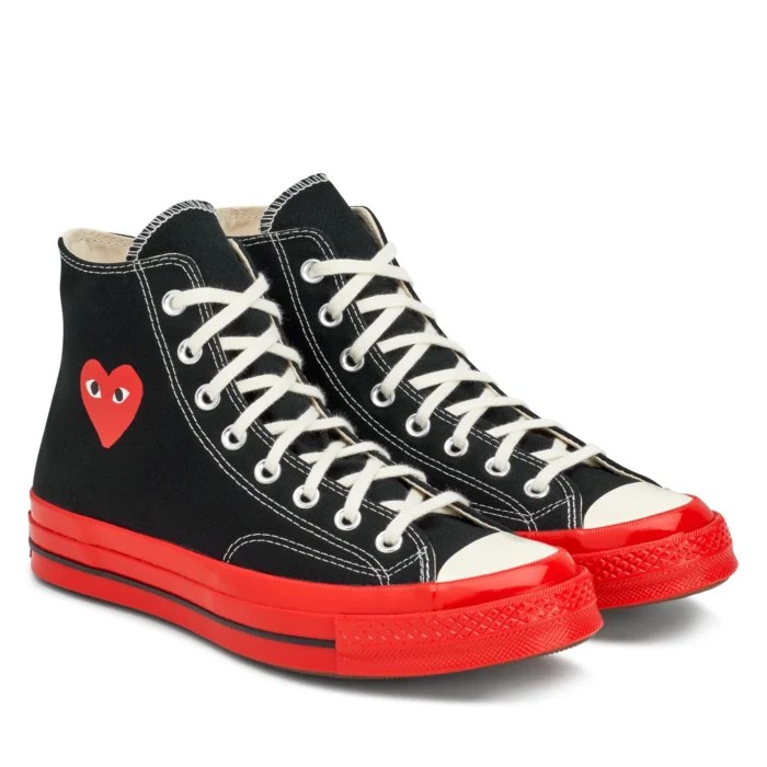 CDG Converse High Top – Red Sole Black