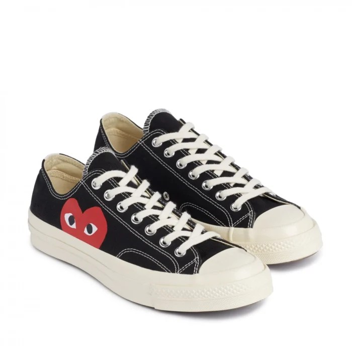 CDG Converse Big Heart Low Top – Black