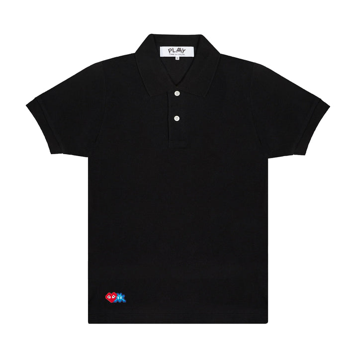 CDG Black Polo with Red & Blue Emblems