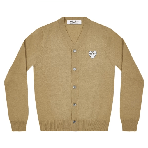 CDG Camel Cardigan White Heart – Natural Series