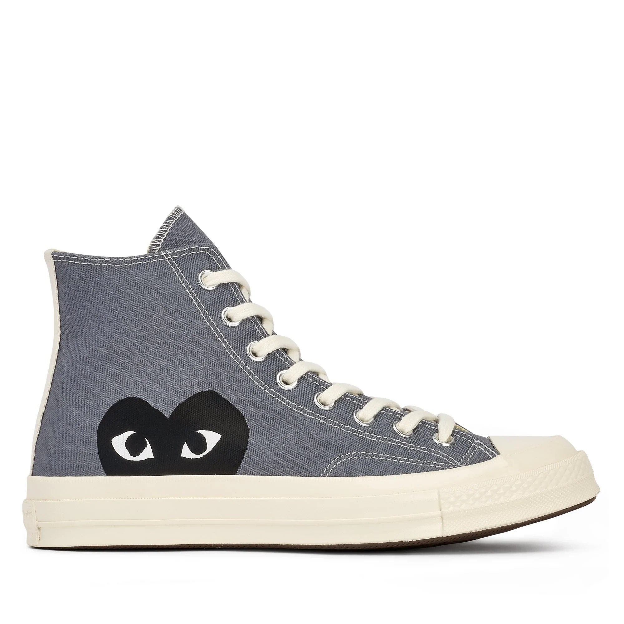 CDG Converse High Top – Grey with Black Heart Logo