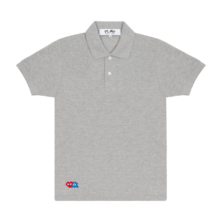 CDG Grey Polo with Red & Blue Emblems