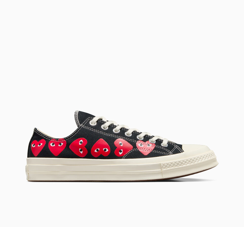 CDG Converse Multi-Heart Low Top – Black
