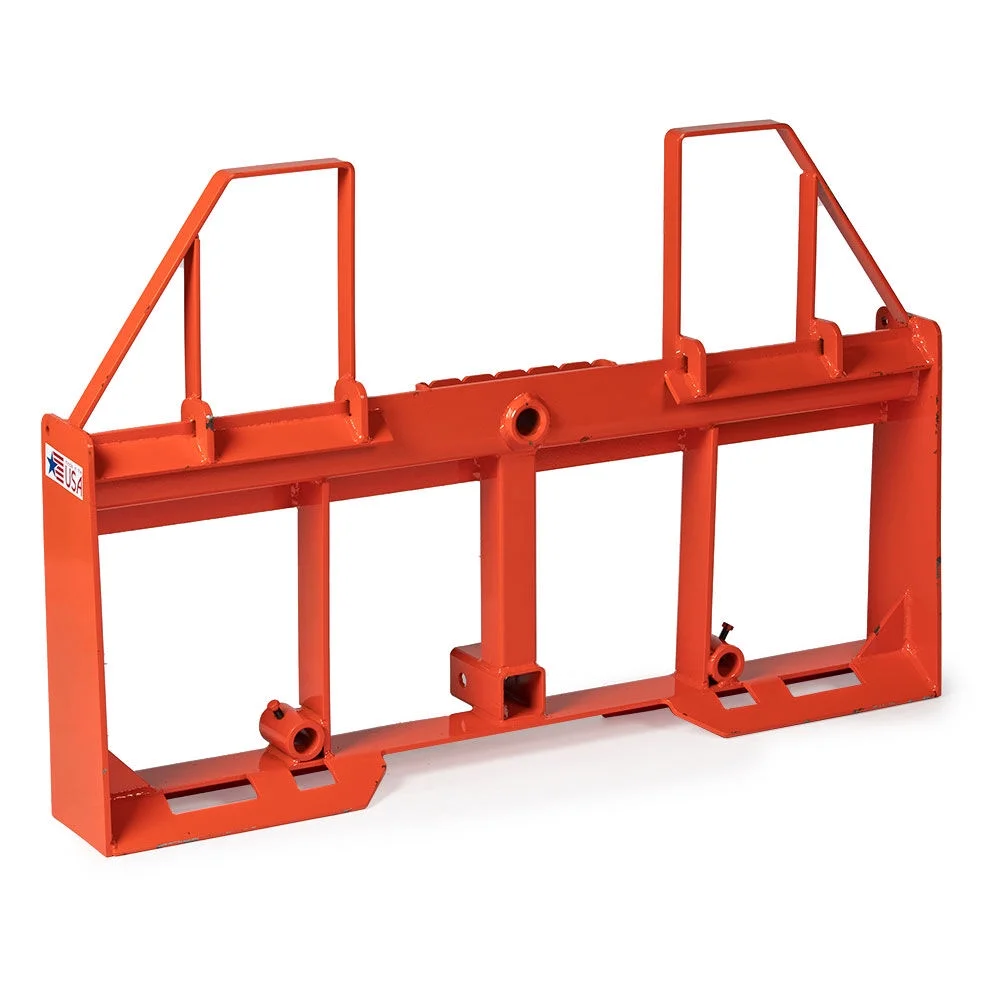 Titan Attachments UA USA Made Orange Step-Through Pallet Fork Frame Attachment, Rated 4,000 LB, Quick Tach Mounting