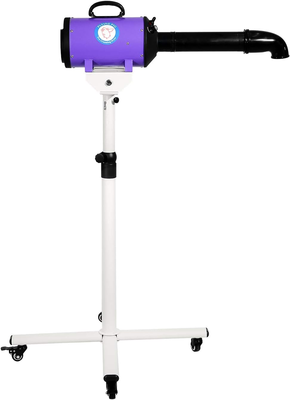 Flying Pig High Velocity Dog Pet Stand Grooming Dryer w/Variable Air Speed & Heat (Purple)