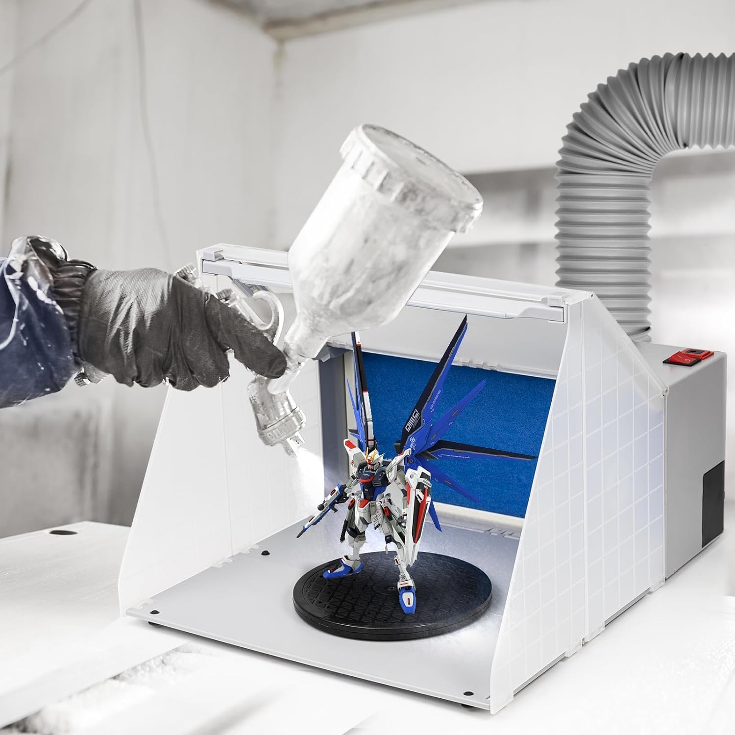 Autolock Spray Booth Kit with LED Lights & Filtration for Models, Crafts, & Hobbies  C Spacious Design & Extendable Exhaust