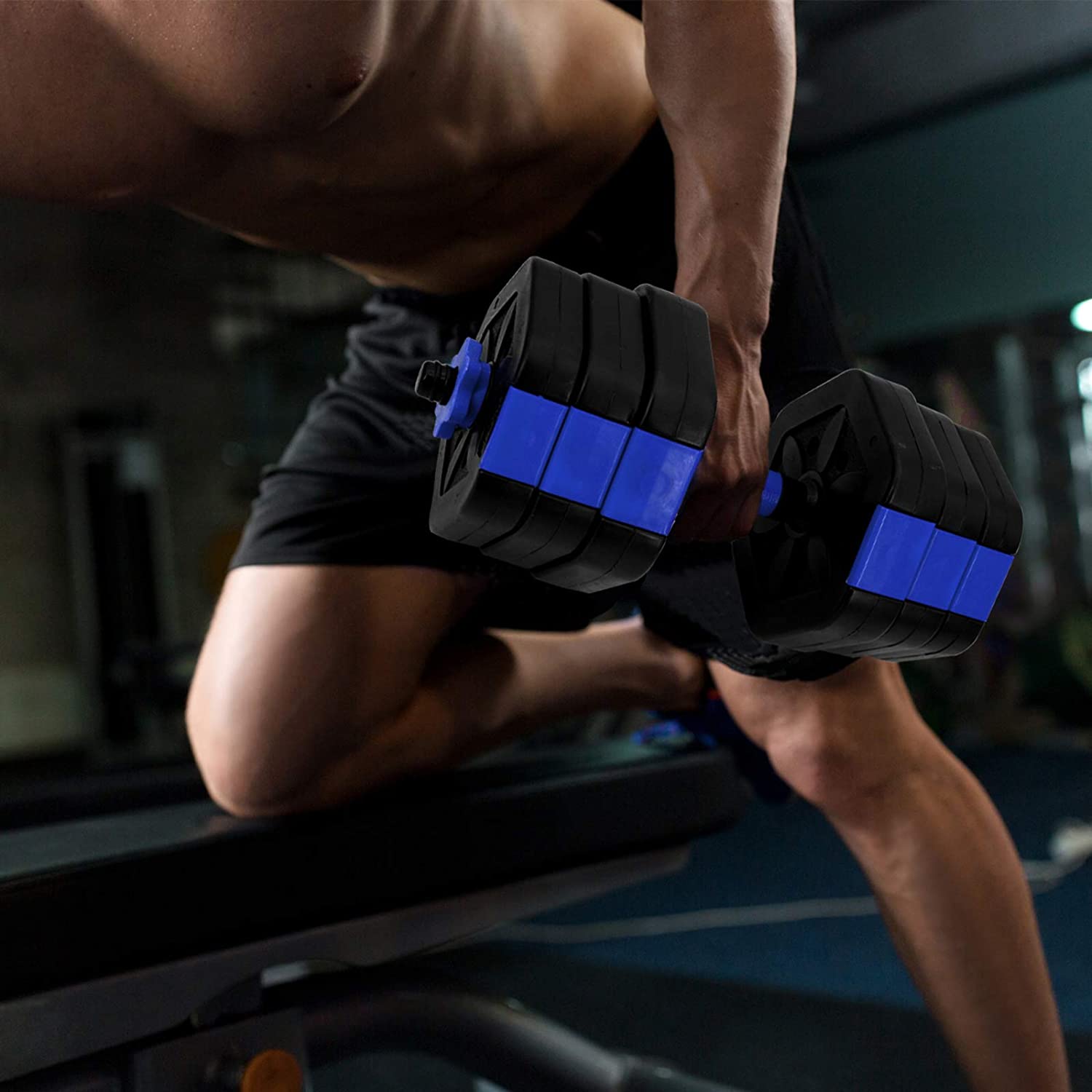 VIVITORY Adjustable Dumbbells & Barbell Set, 44/66 lbs, Non-Slip Grip, Home Gym Fitness Equipment