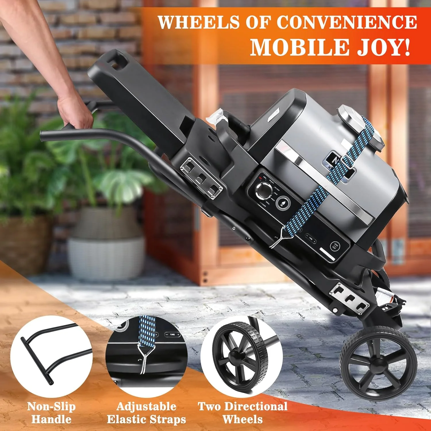 Portable Grill Cart for Ninja Woodfire Grill OG700 Series - Folding Outdoor Stand