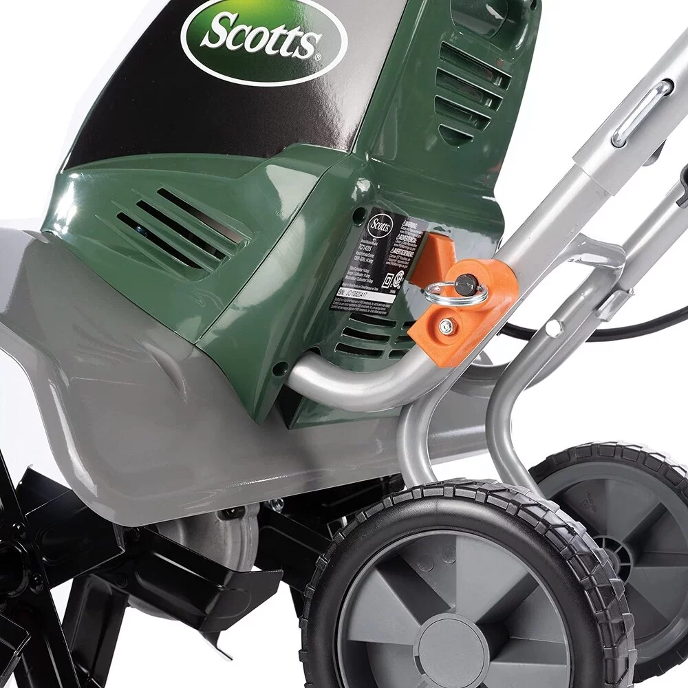 Scotts Outdoor Power Tools 14 Amp 20-Inch Electric Garden Tiller Cultivator, Adjustable Tines, Green