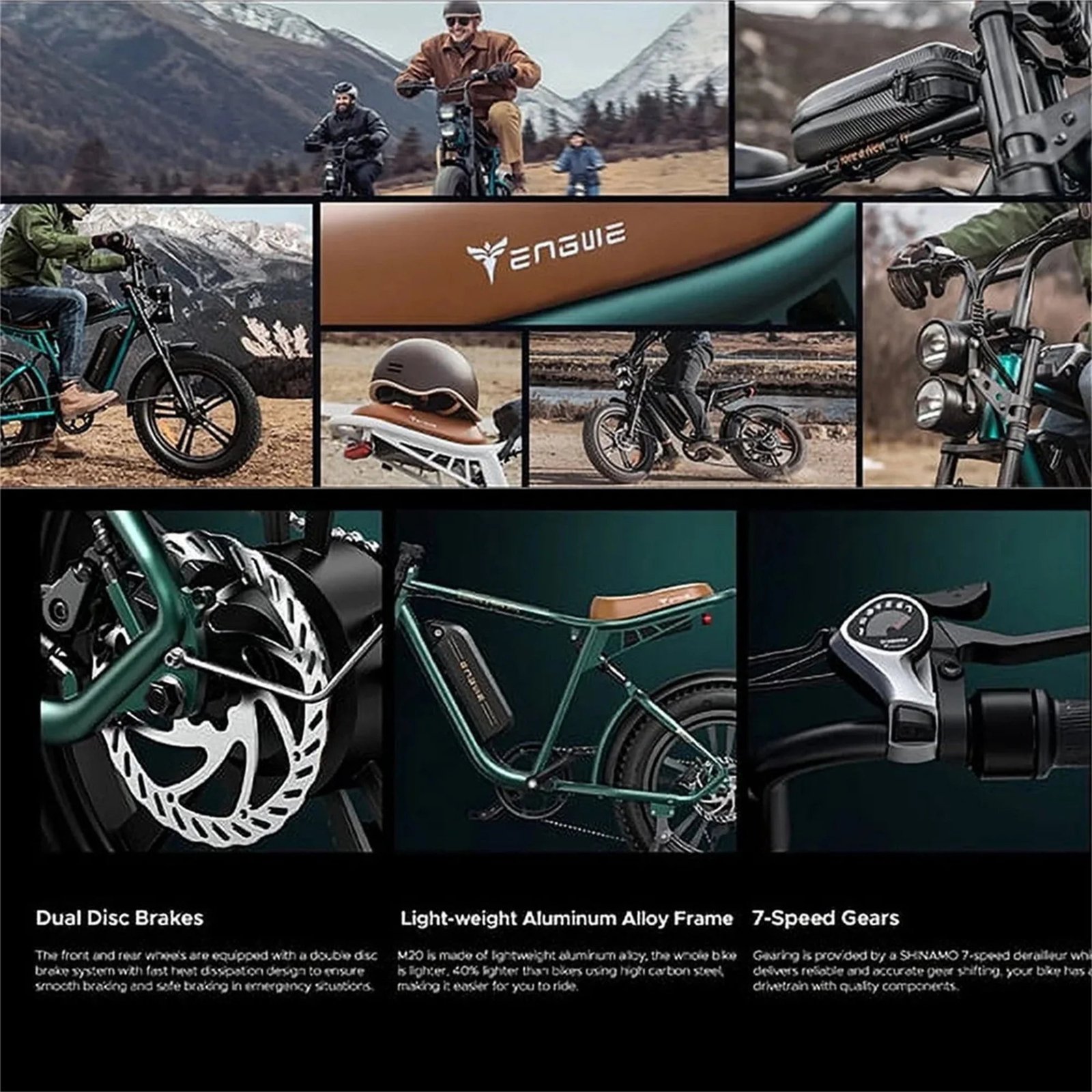 1000W Electric Bike for Adults, Retro-Style, 28mph, 94 Miles Range, 20���x4.0��� Fat Tires, Full Suspension, UL Certified