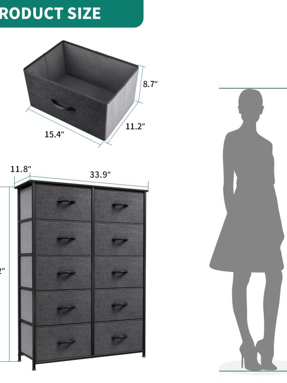 YITAHOME Dresser Storage Drawers Charcoal
