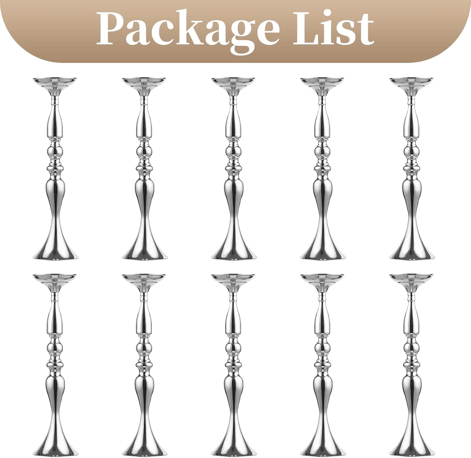 Elegant Silver Metal Wedding Centerpiece Stand 31.5     C Tall Tabletop Decor for Events & Parties