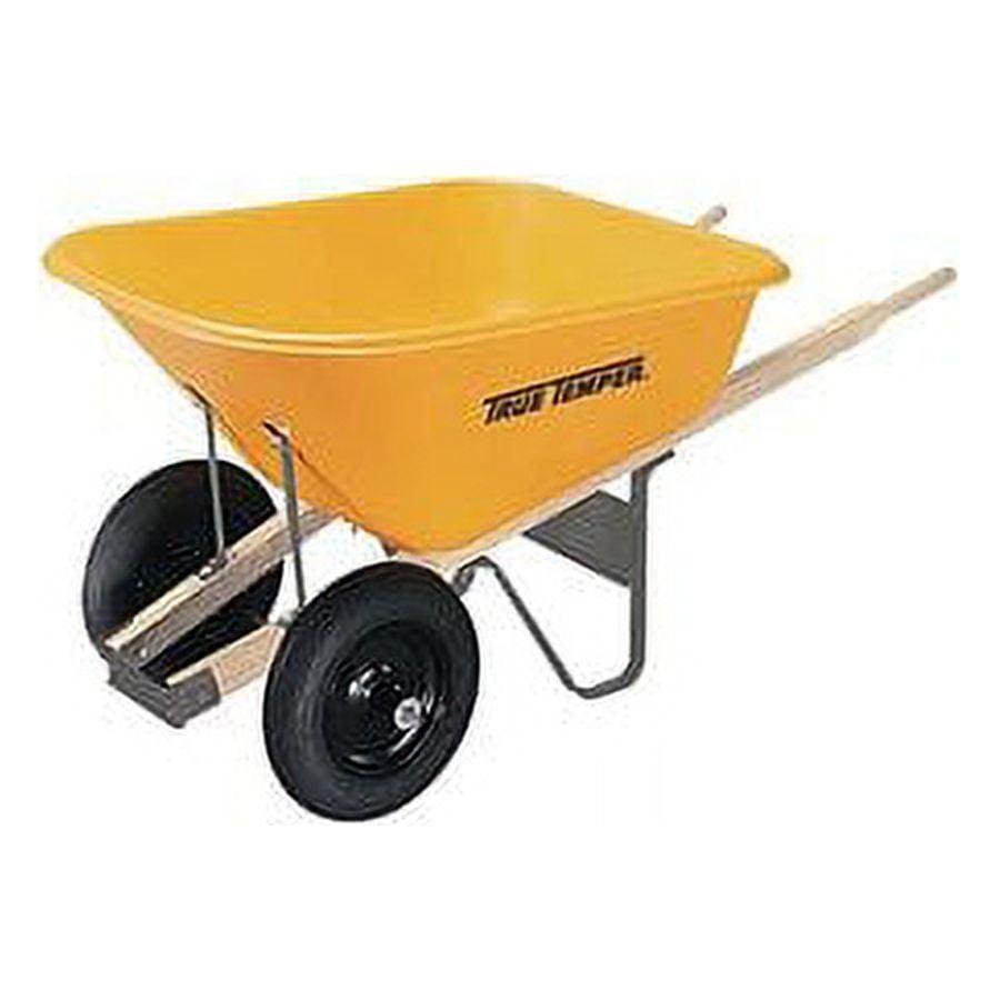 8 Cu Ft Poly Wheelbarrow with Dual Tires �C Durable Plastic Construction
