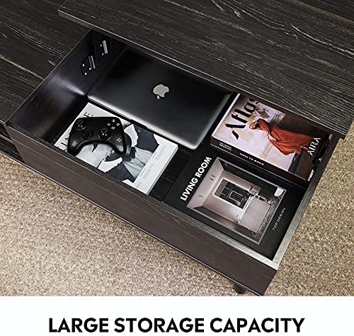 WLIVE Lift Top Coffee Table with Hidden Compartment & Adjustable Storage Shelf